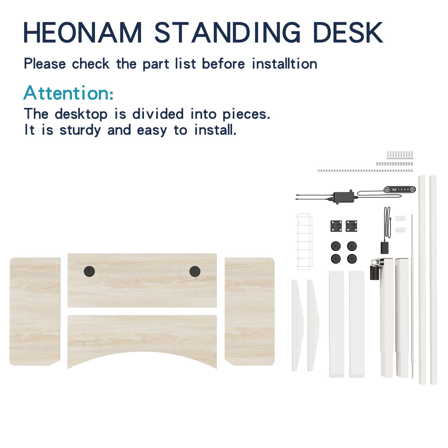 55 x 30 Inches Electric Standing Desk - Height Adjustable with 4 Memory Settings, Ergonomic Home Office Desk with Splice Board (White Frame/Oak Top) | Perfect for Remote Work, Gaming & Study Spaces
