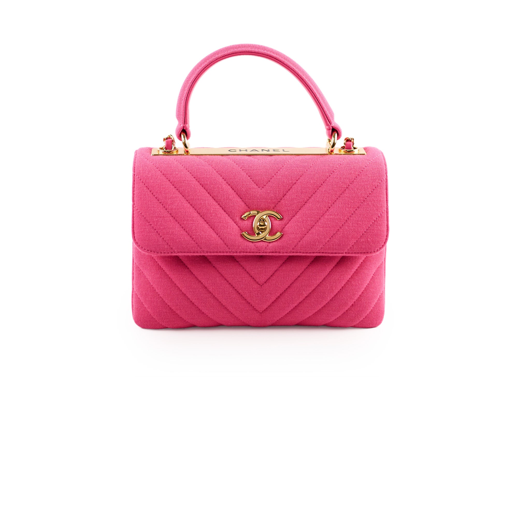 Chanel Trendy CC Small Pink Chevron Canvas Crossbody Bag - Perfect for Date Night & Special Occasions