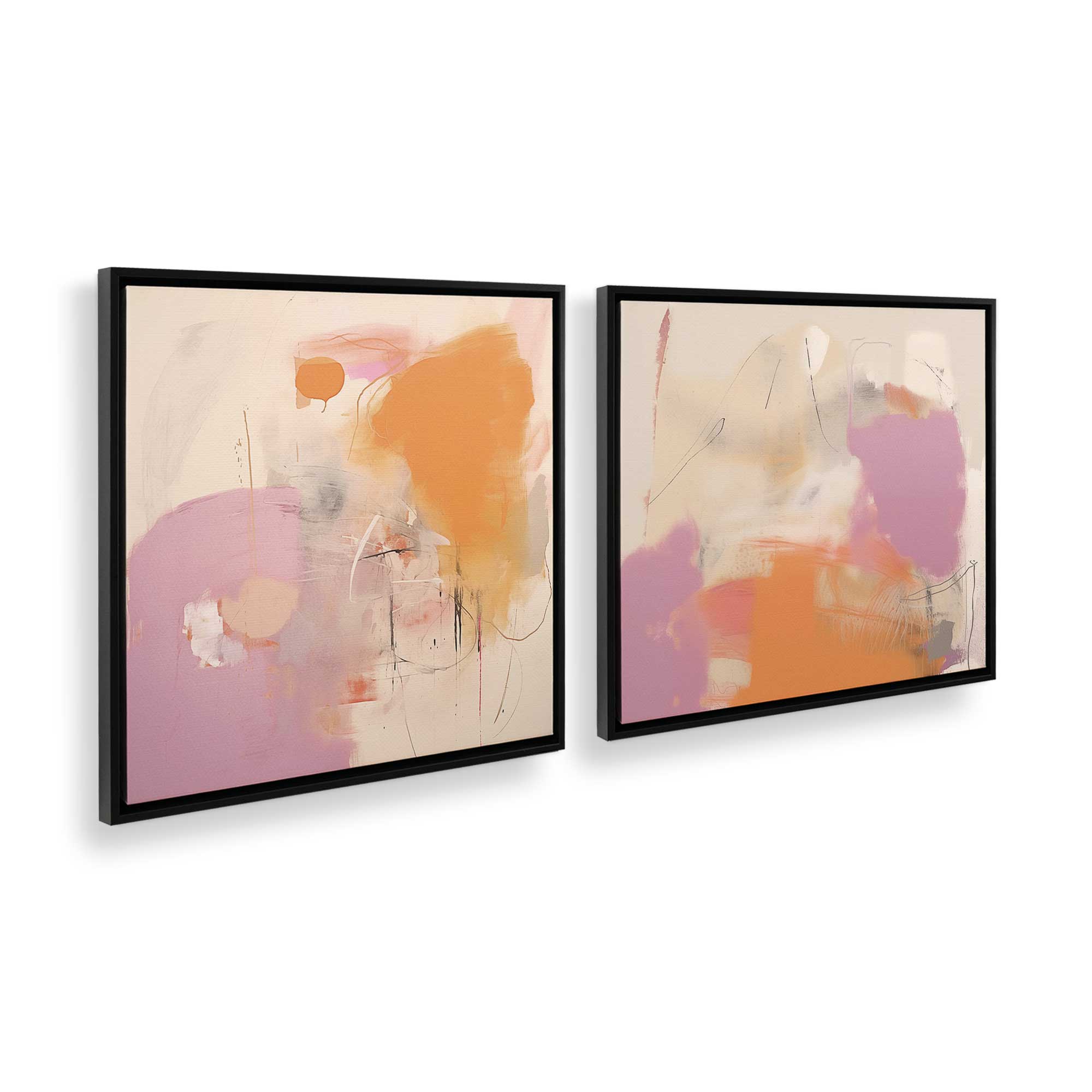 Premium Cotton Candy Delight Canvas Art Set of 2 - Sweet Home Decor for Bedroom, Living Room & Nursery Wall