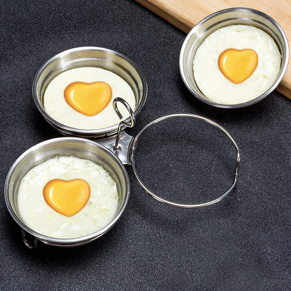 Premium Stainless Steel Egg Poacher Set - 3 Nonstick Poached Egg Maker Cups with Steamer Rack for Microwave & Stovetop - Perfect for Breakfast, Brunch & Healthy Cooking