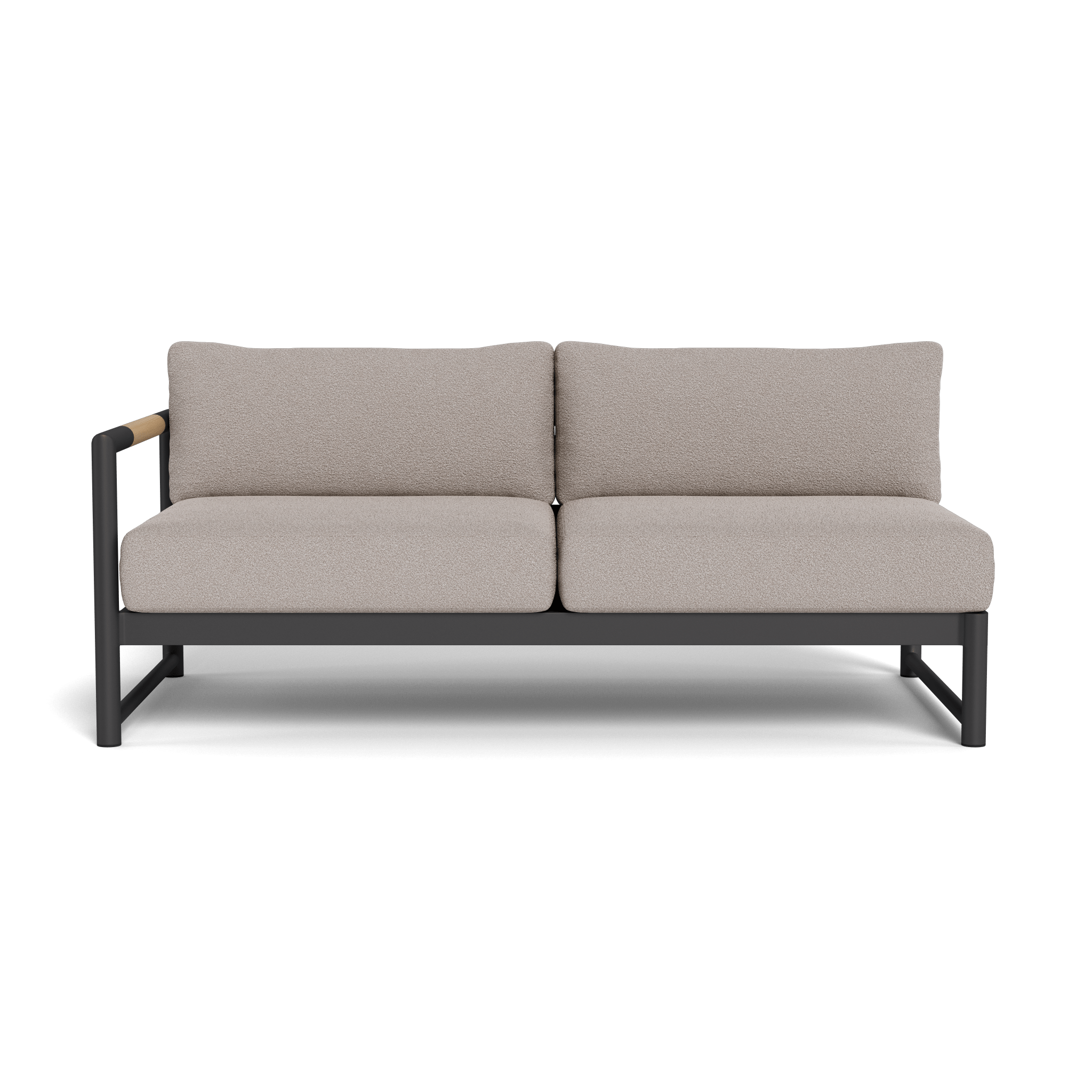 Breeze XL Aluminum 2-Seat Patio Sofa with Left Armrest - Perfect for Outdoor Lounging, Poolside Relaxation, and Garden Decor