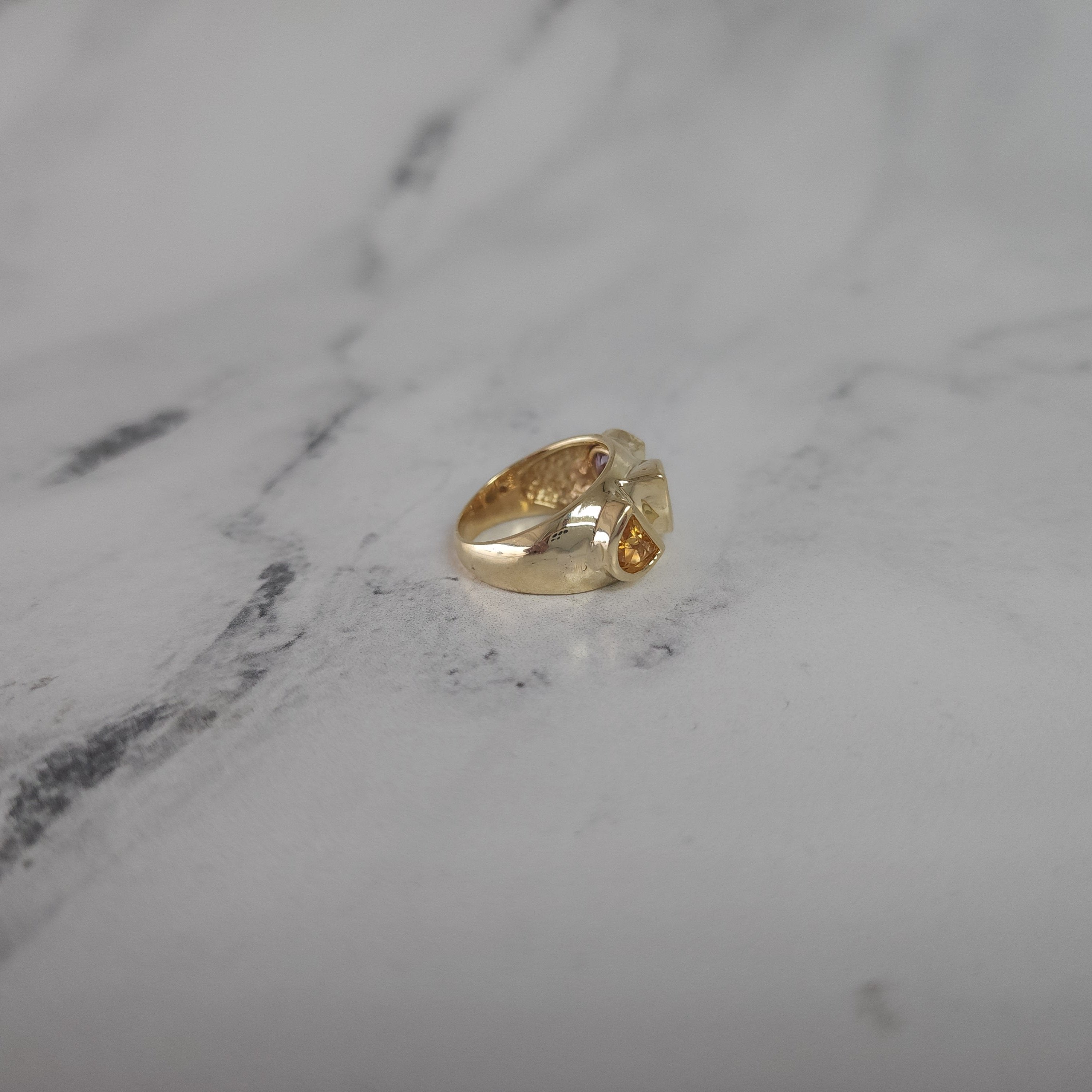 Vintage Style Aquamarine Amethyst Citrine Multi Stone Ring - Elegant Jewelry for Women, Perfect for Weddings, Parties & Everyday Wear