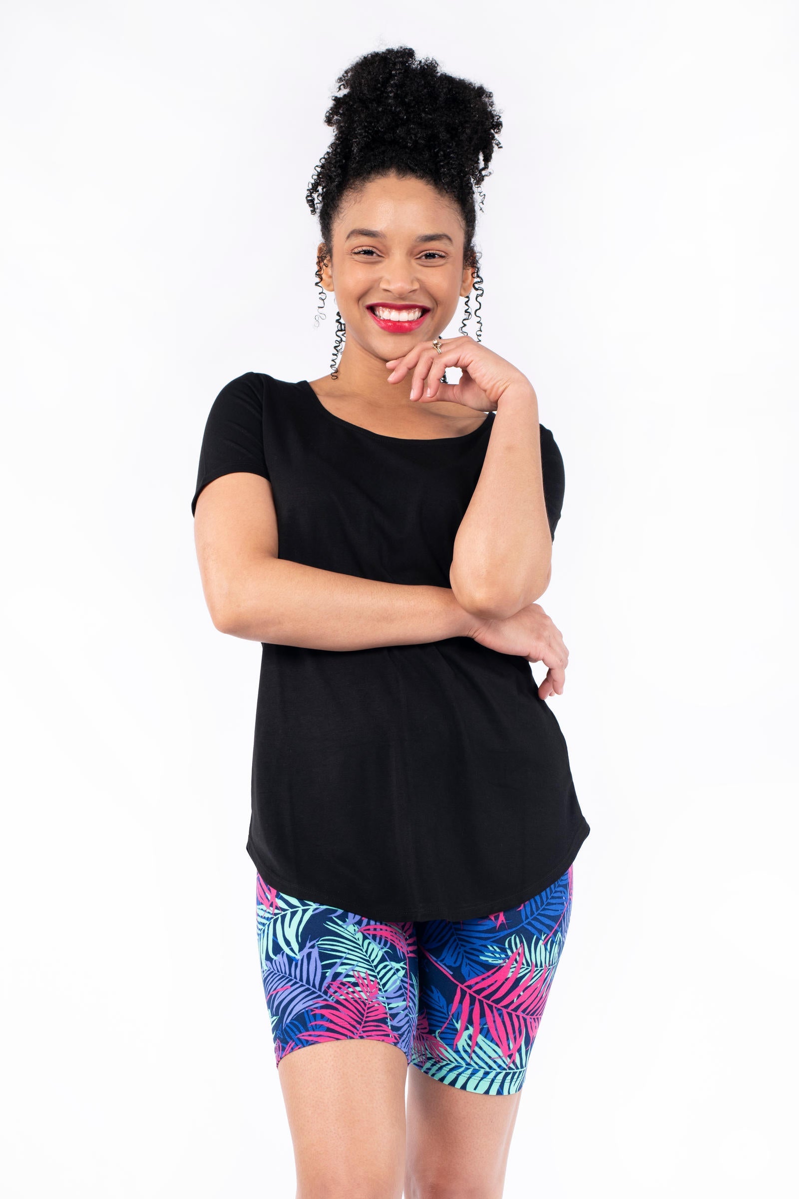 Bahama Mama Biker Shorts - High Waisted Workout Shorts for Women, Yoga Running Gym Cycling - Trendy Athletic Shorts with Pockets for Active Lifestyle