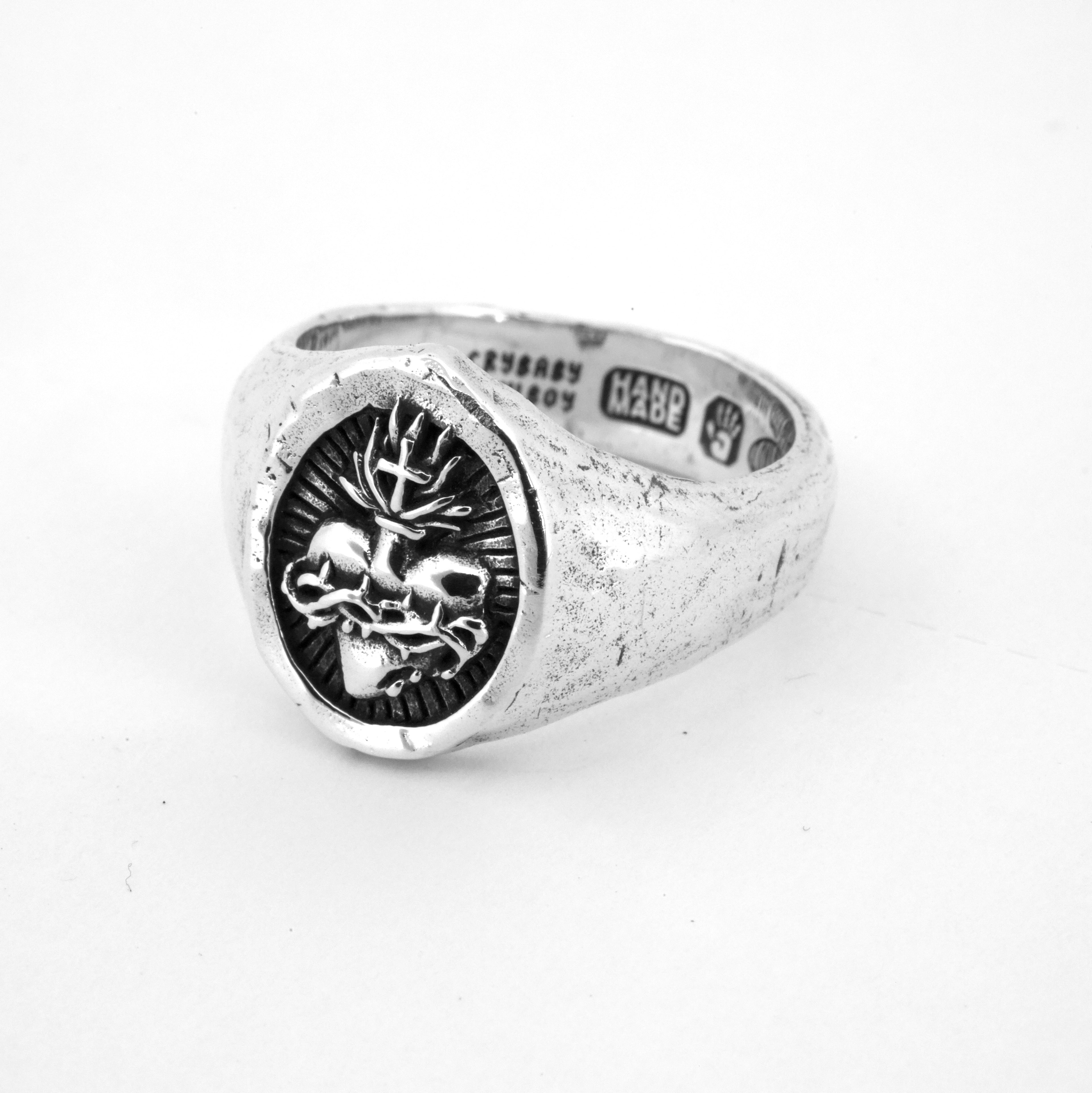 Sacred Heart Signet Ring - Vintage Religious Jewelry for Women - Perfect for Gifts, Weddings & Everyday Wear