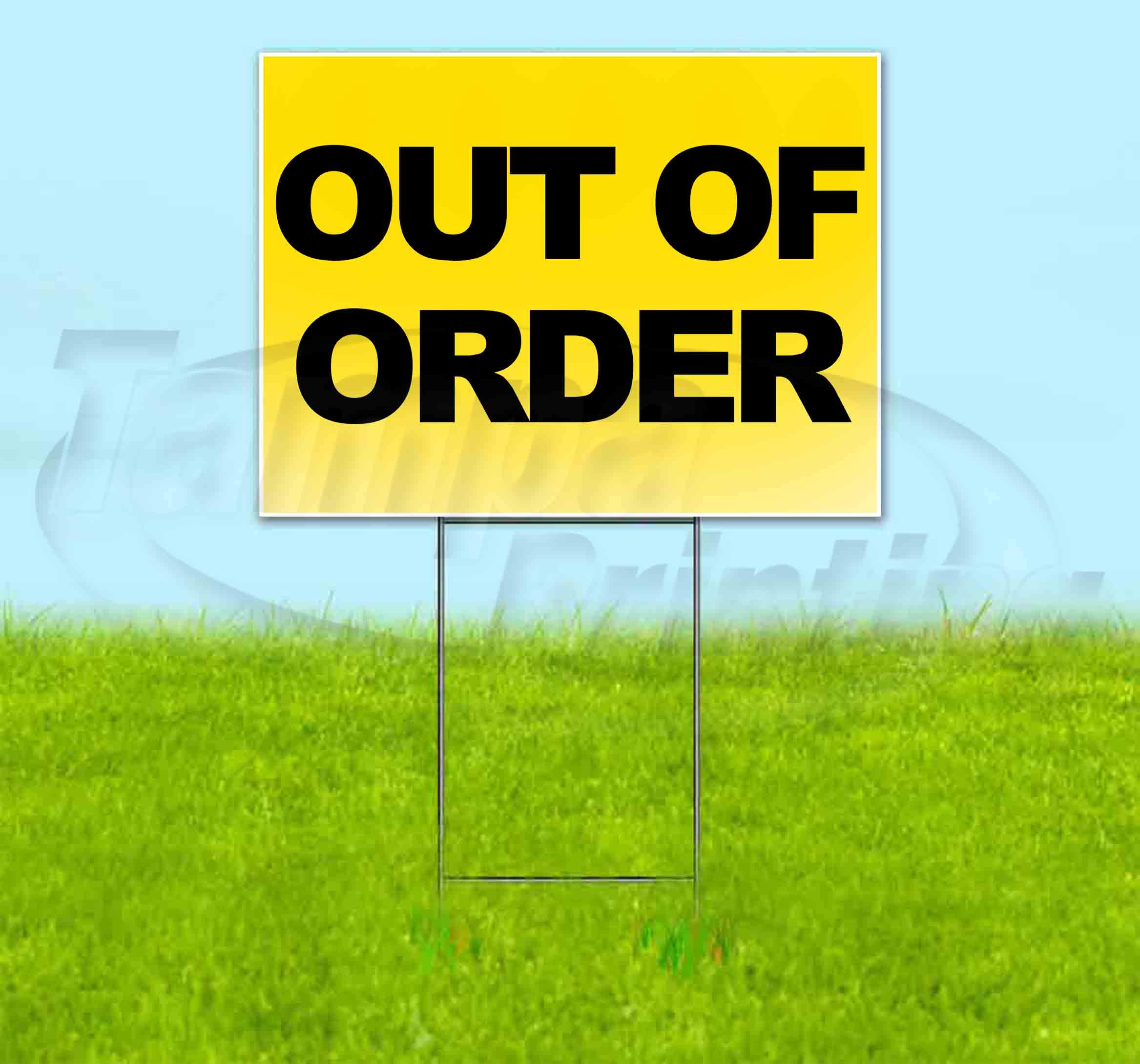 Out of Order 18x24 Inch Yard Sign with Metal Step Stake - Bulk Discounts & Multi-Packs Available - Perfect for Construction Sites, Events, and Temporary Notices