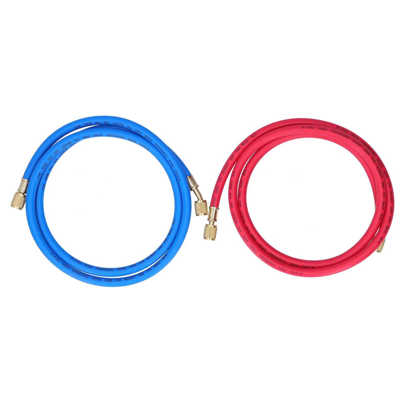 Vbestlife AC Coolant Charging Hose with PTFE Gaskets - 1.5M Double Inch Refrigerant Pipe for Car Air Conditioner Repair & Maintenance (2-Pack) - Perfect for Auto AC Service and HVAC System Refilling