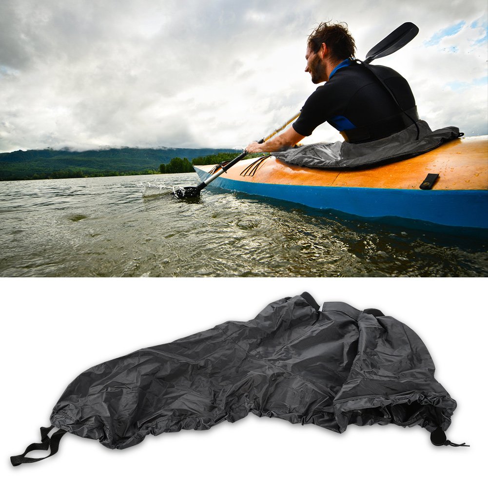 **Acouto Adjustable Kayak Spray Skirt Cover - Waterproof Nylon Kayaking Accessory for Canoe & Paddle Sports (Gray) - Perfect for Whitewater, Sea & Recreational Kayaking**