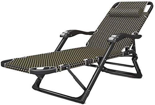 Outdoor Recliner Folding Lounge Chair - Extra Wide Heavy Duty Grey Lazy Couch for Office Nap, Patio, Beach & Camping | Portable Folding Bed & Chair