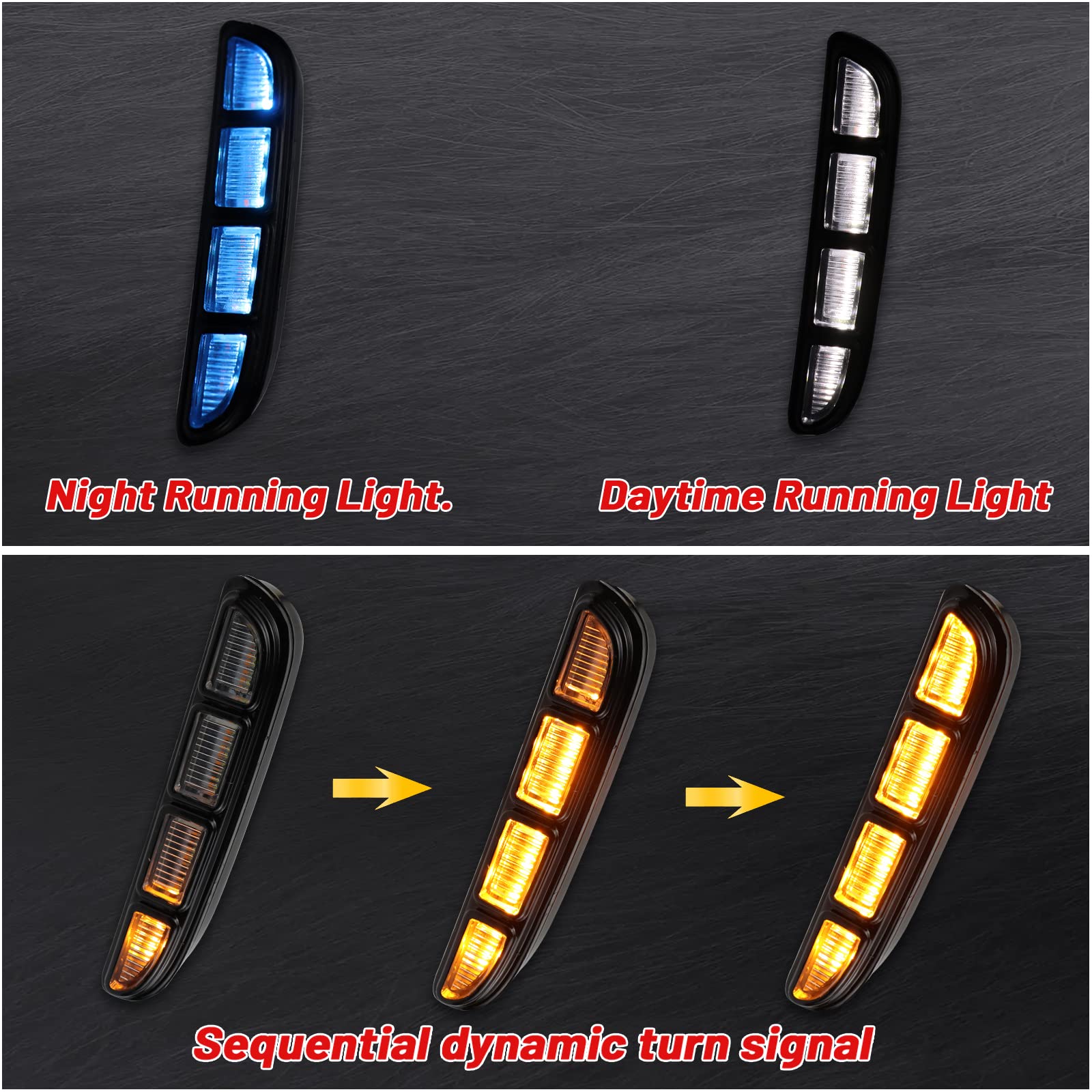Switchback White/Amber/Blue DRL LED Front Fog Lights with Sequential Turn Signal - Compatible with 2021-2023 Honda Accord Sedan | Daytime Running Lights & Fog Lamp Accessories | Perfect for Night Driving & Enhanced Visibility