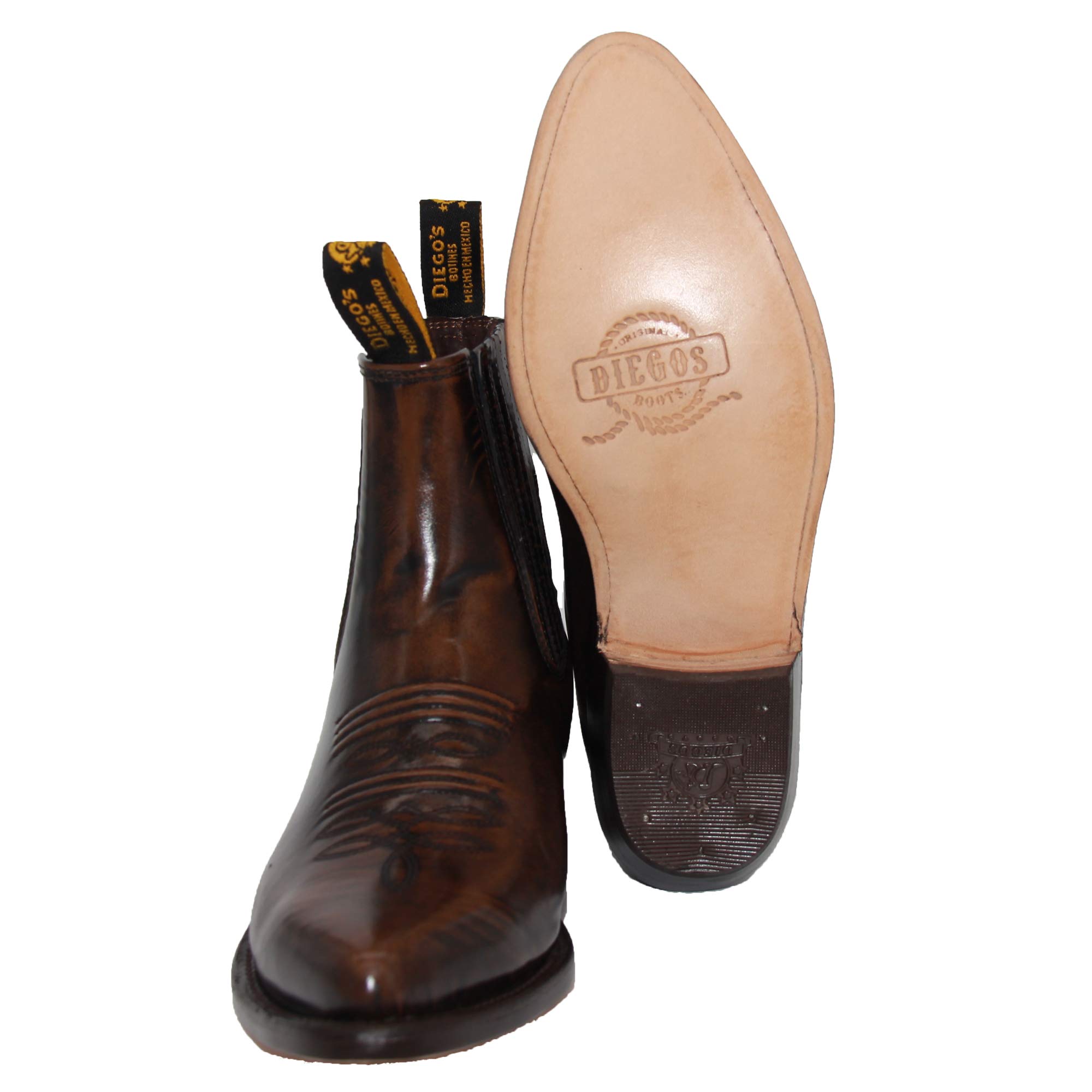 **Men's Genuine Leather Western Cowboy Boots – Short Ankle Charro Botin for Rodeo, Country Dance & Casual Wear**