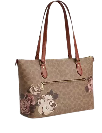 Coach Gallery Tote Bag in Signature Canvas with Rose Print - Stylish Women's Handbag for Work, Travel & Everyday Use | Premium Leather Shoulder Bag