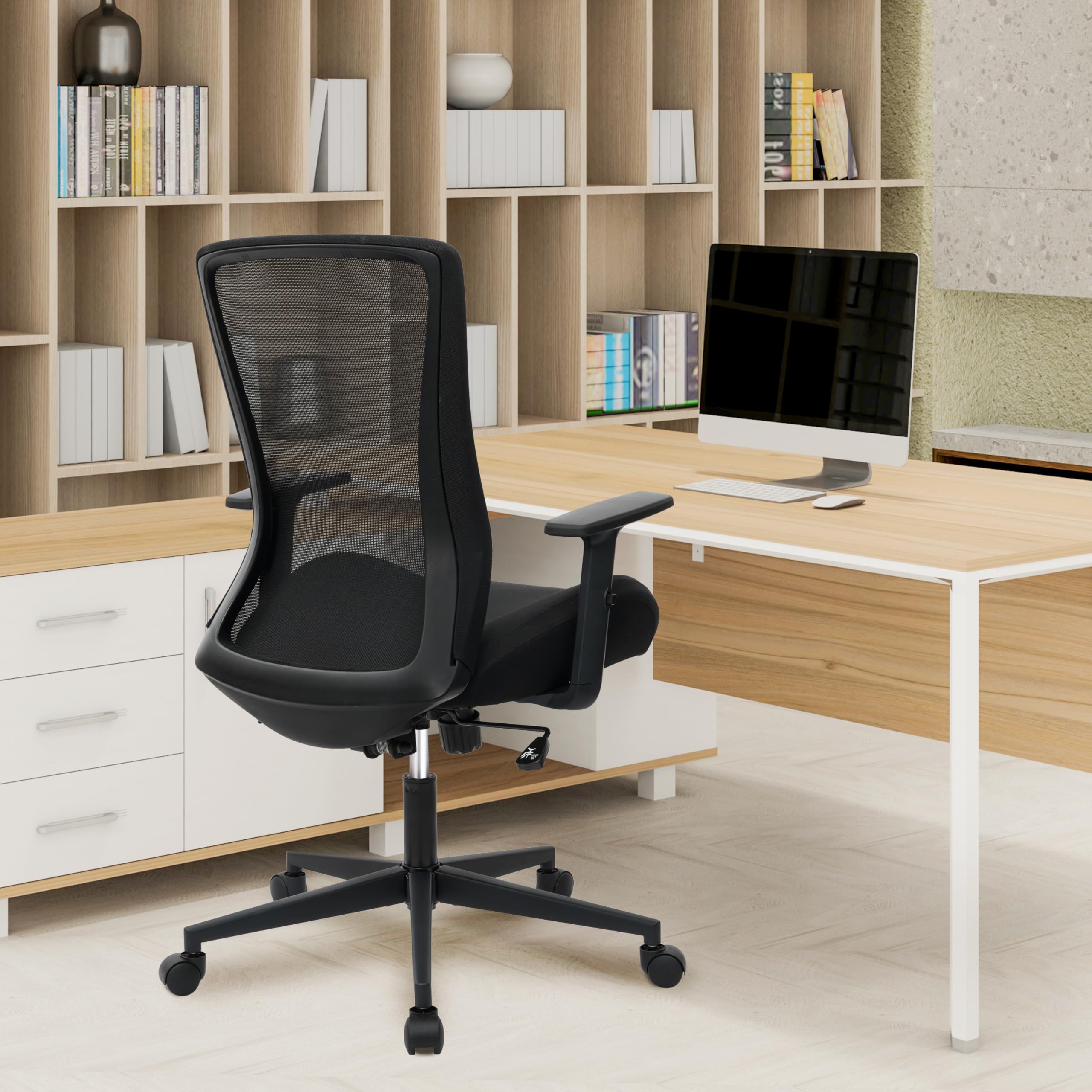 Big and Tall Office Chair for Heavy People Up to 400lb - Ergonomic Mesh Computer Desk Chair with Adjustable Lumbar Support, Height & Armrests - Perfect for Home Office, Gaming & Workspaces