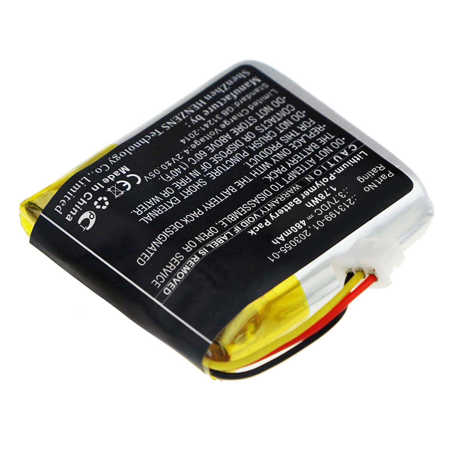 Synergy Digital Wireless Headset Replacement Battery - 3.7V Li-Polymer 480mAh Compatible with 203035-01 Model | Perfect for Office Calls, Remote Work & Customer Service Headsets