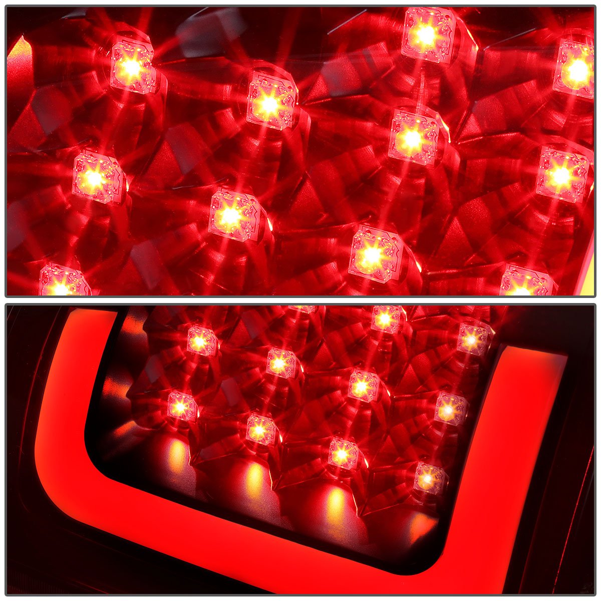 Auto Dynasty Black Housing Clear Lens 3D LED Brake Tail Lights - Compatible with Chevy Silverado & GMC Sierra (Pair) | Enhanced Visibility & Style for Pickup Trucks