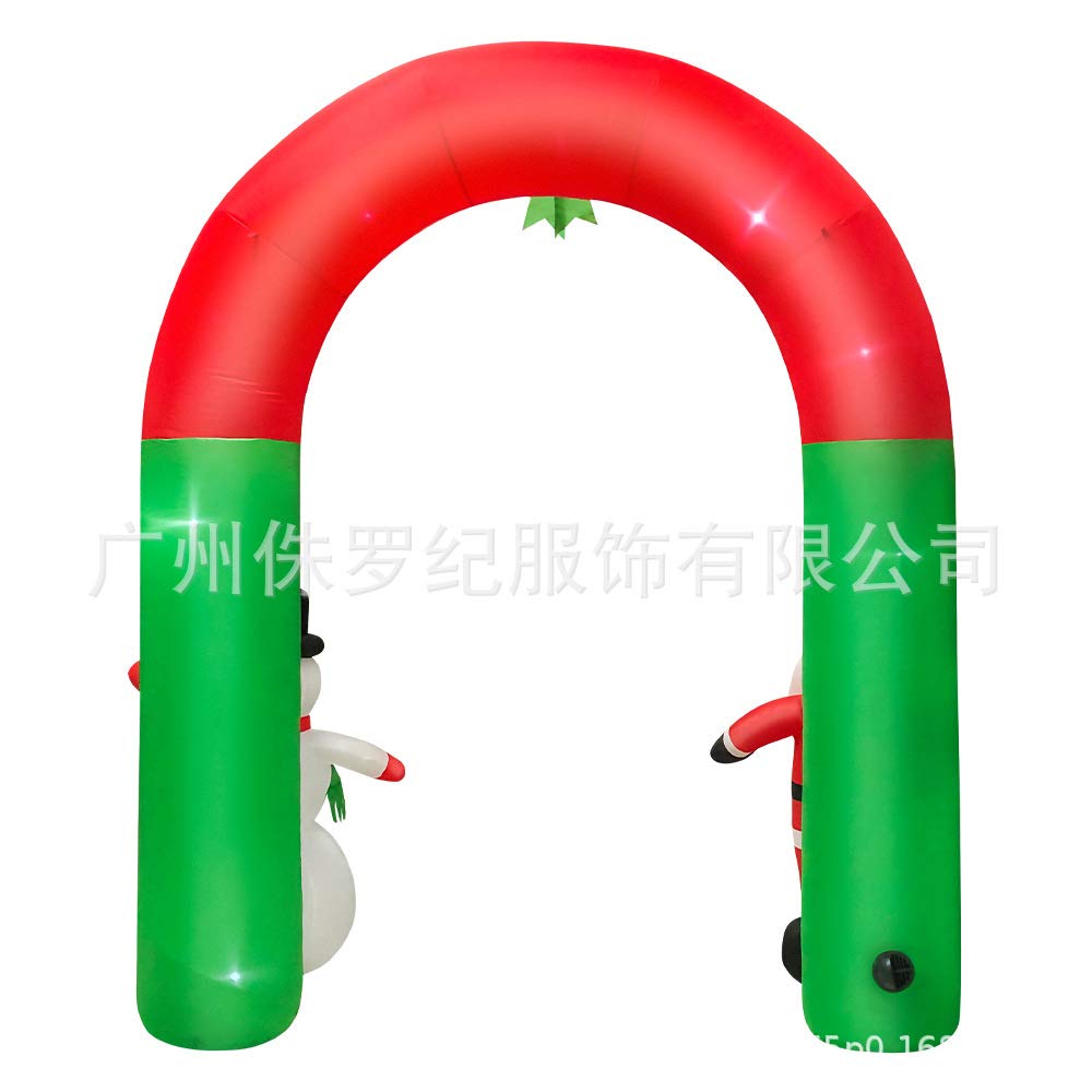 Quenny Christmas Inflatable Decorations Set - 2PC Glowing Santa & Snowman Inflatable Arch for Halloween & Holiday Yard Decor - Outdoor Christmas Inflatable Decor for Front Yard, Garden, Party