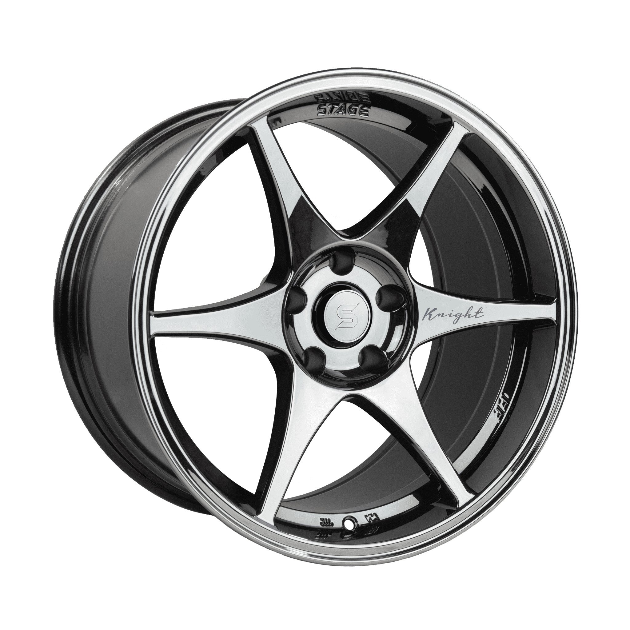 Stage Wheels Knight 18x9.5 +35mm 5x100 CB 73.1 Black Chrome Alloy Rims - Perfect for Tuner Cars, JDM Imports & Performance Upgrades
