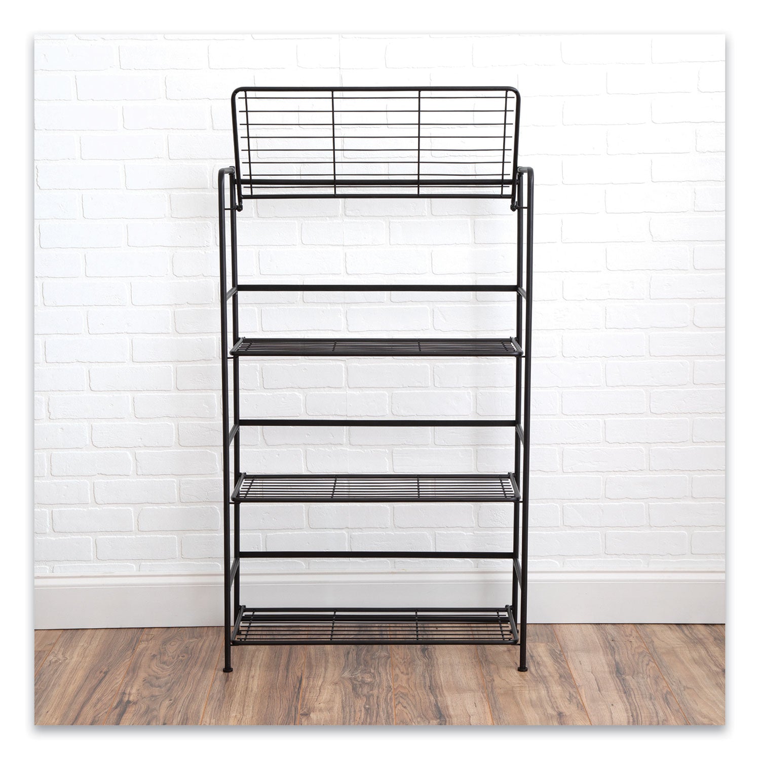 Advantus FlipShelf 4-Tier Storage Shelf Unit - 26.5