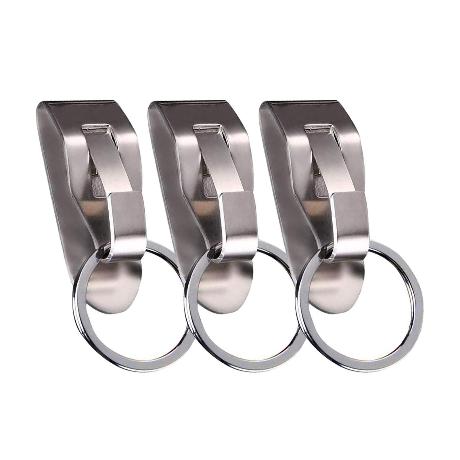 Vintage Stainless Steel Belt Buckle Keychain - 10PC Multicolor Camping & Hiking Accessories for Outdoor Adventures, Kayaking, and Everyday Use