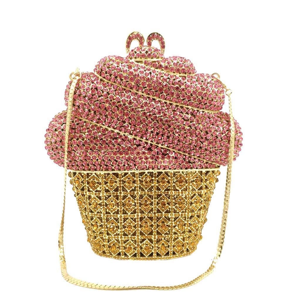 DEBIMY Cute Ice Cream Shaped Rhinestone Clutch Purse - Sparkling Crystal Evening Bag for Women | Perfect for Prom, Cocktail Party, Wedding & Date Night Accessories