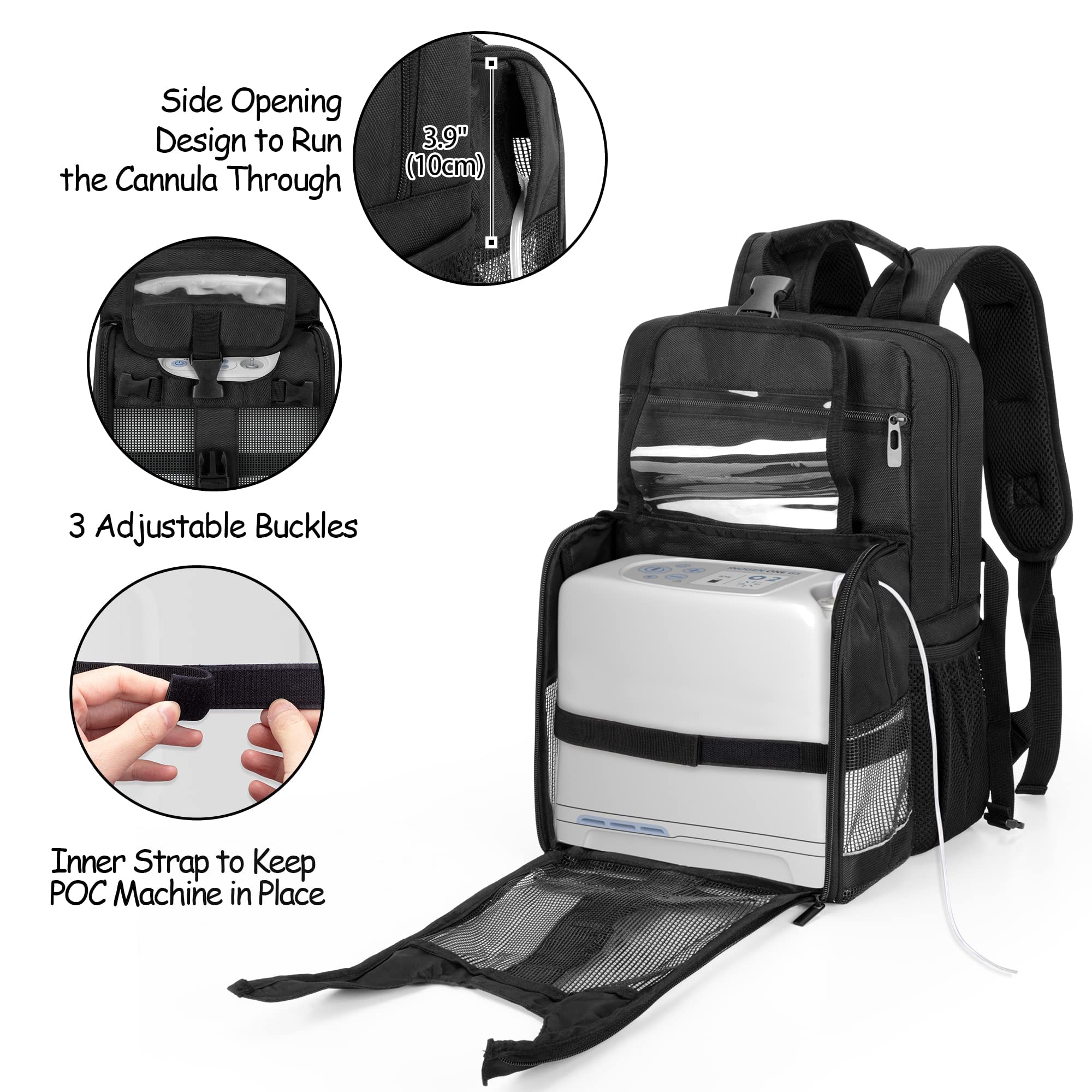 Portable Oxygen Concentrator Backpack - Compatible with Inogen, OxyGo & Caire Units | Travel Medical Bag with Storage Compartment | Perfect for Air Travel, Hiking & Daily Use