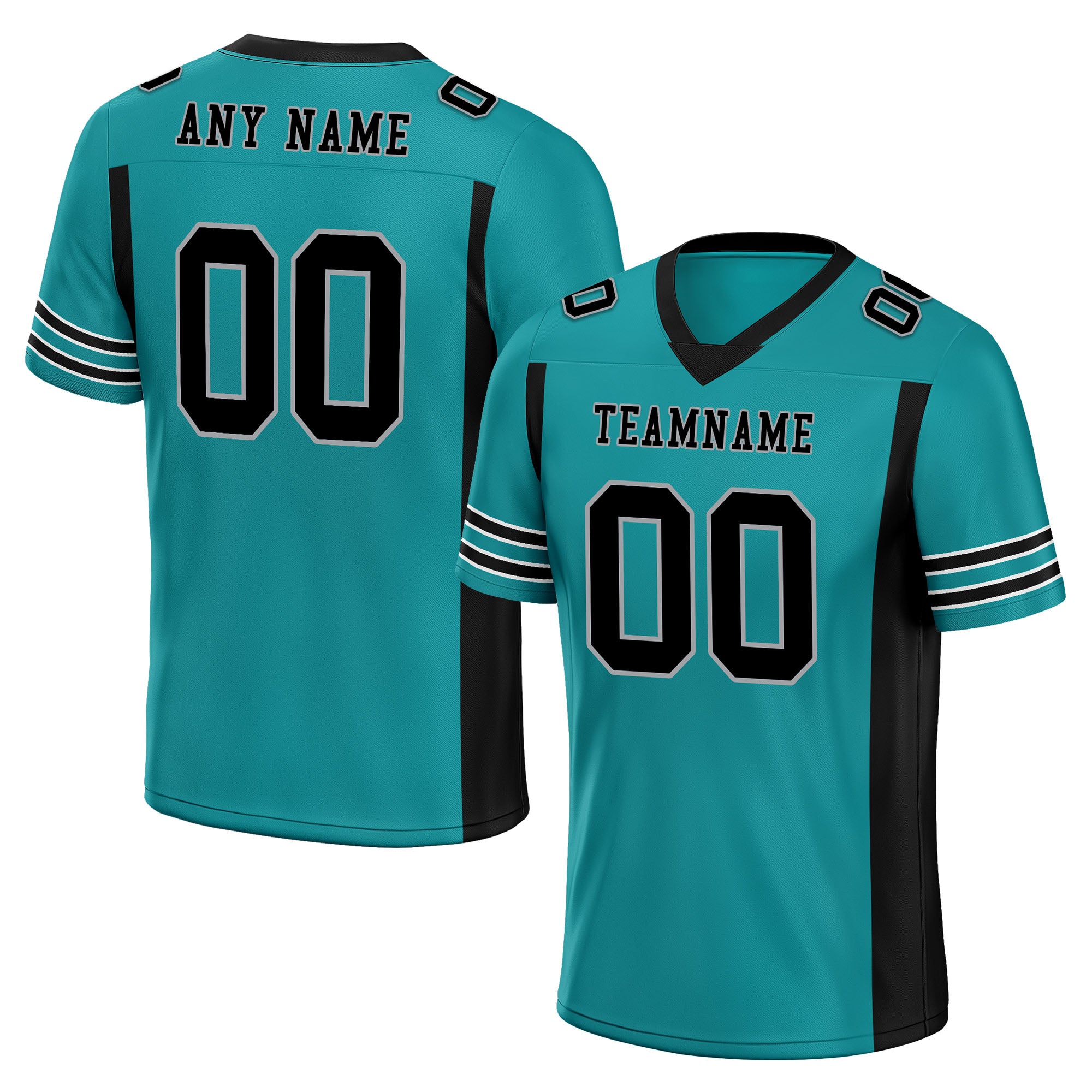 Custom Dark Green Black Striped Sleeves Personalized Authentic Football Jersey FBJ02 D06070 - Perfect for Game Day, Team Sports & Fan Apparel