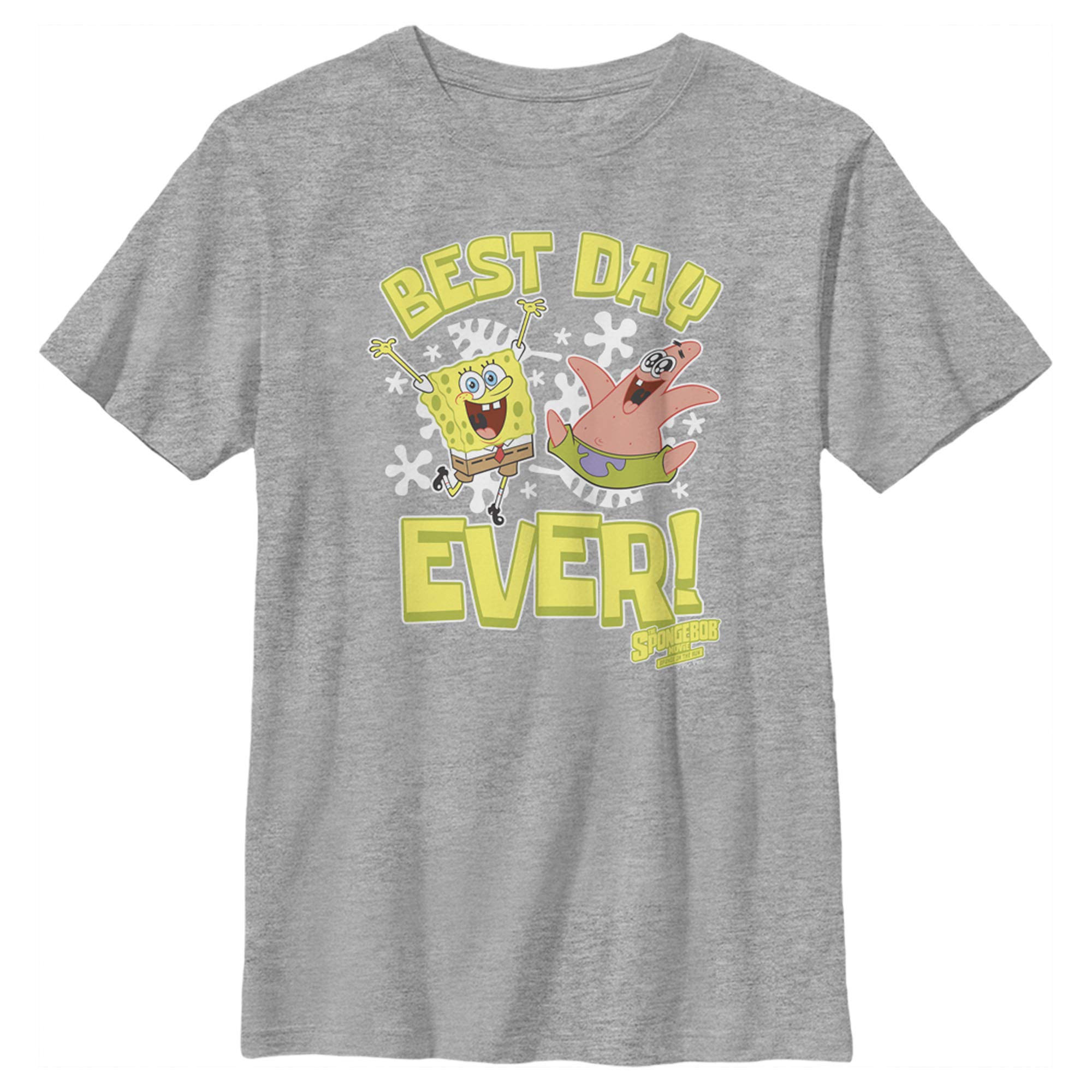 Spongebob Squarepants Best Day Dance Graphic T-Shirt for Boys | Cartoon Character Tee | Fun Casual Wear for Kids Playdates & Birthday Parties
