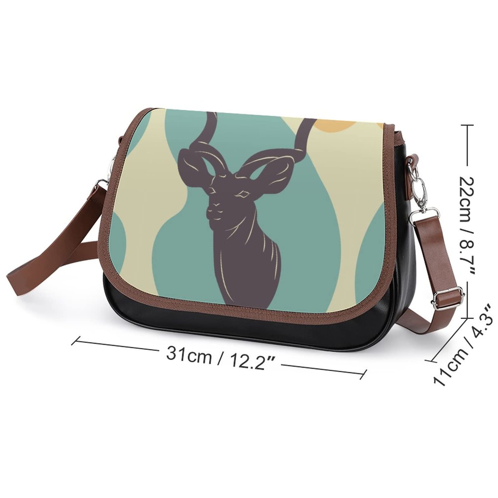 Stylish Medium Crossbody Bags for Women - Printed Shoulder Messenger Purse with Antelope Color Block Design | Perfect for Work, Travel & Everyday Use