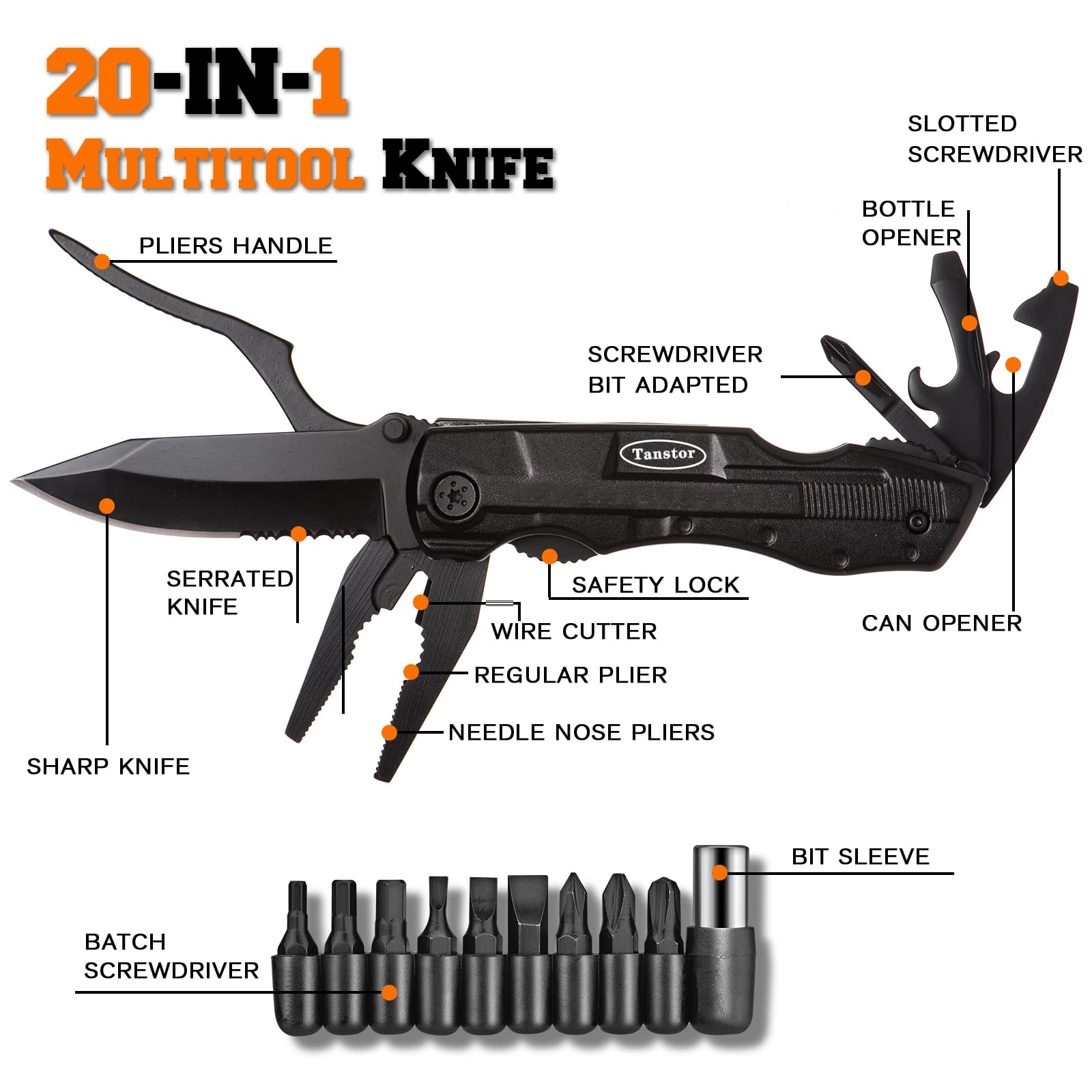 Men's Pocket Knife - Folding Knife for Hiking & Camping Gifts