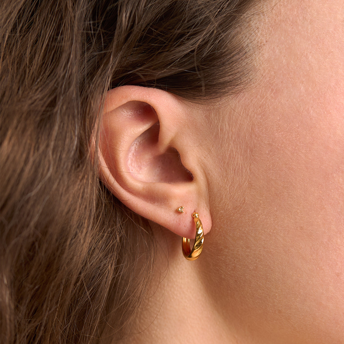 Dynamic Ripple Gold Hoop Earrings for Women - Trendy Dangle Statement Jewelry for Parties, Weddings & Everyday Wear