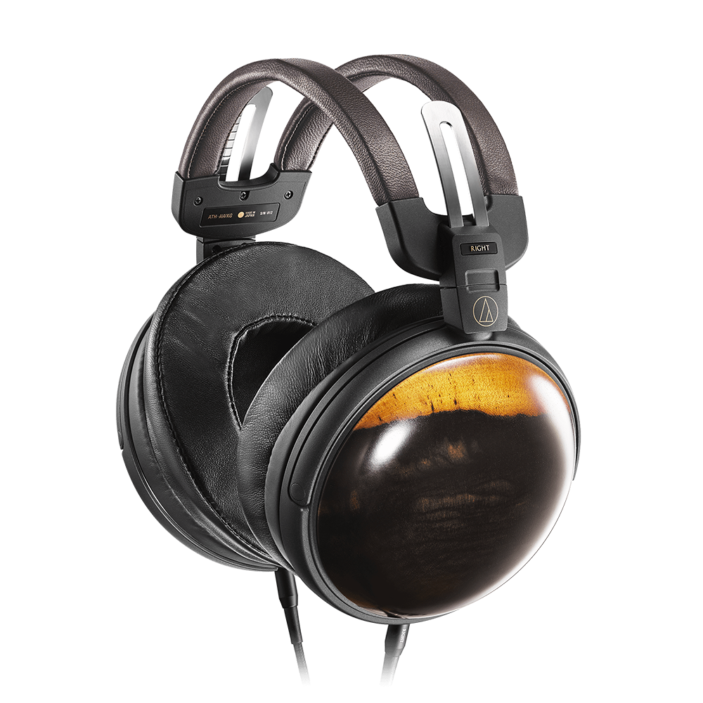Audio Technica ATH-AWKG Premium Closed-Back Wooden Headphones with ZMF Earpads - High-Fidelity Audiophile Sound for Home Listening & Studio Monitoring