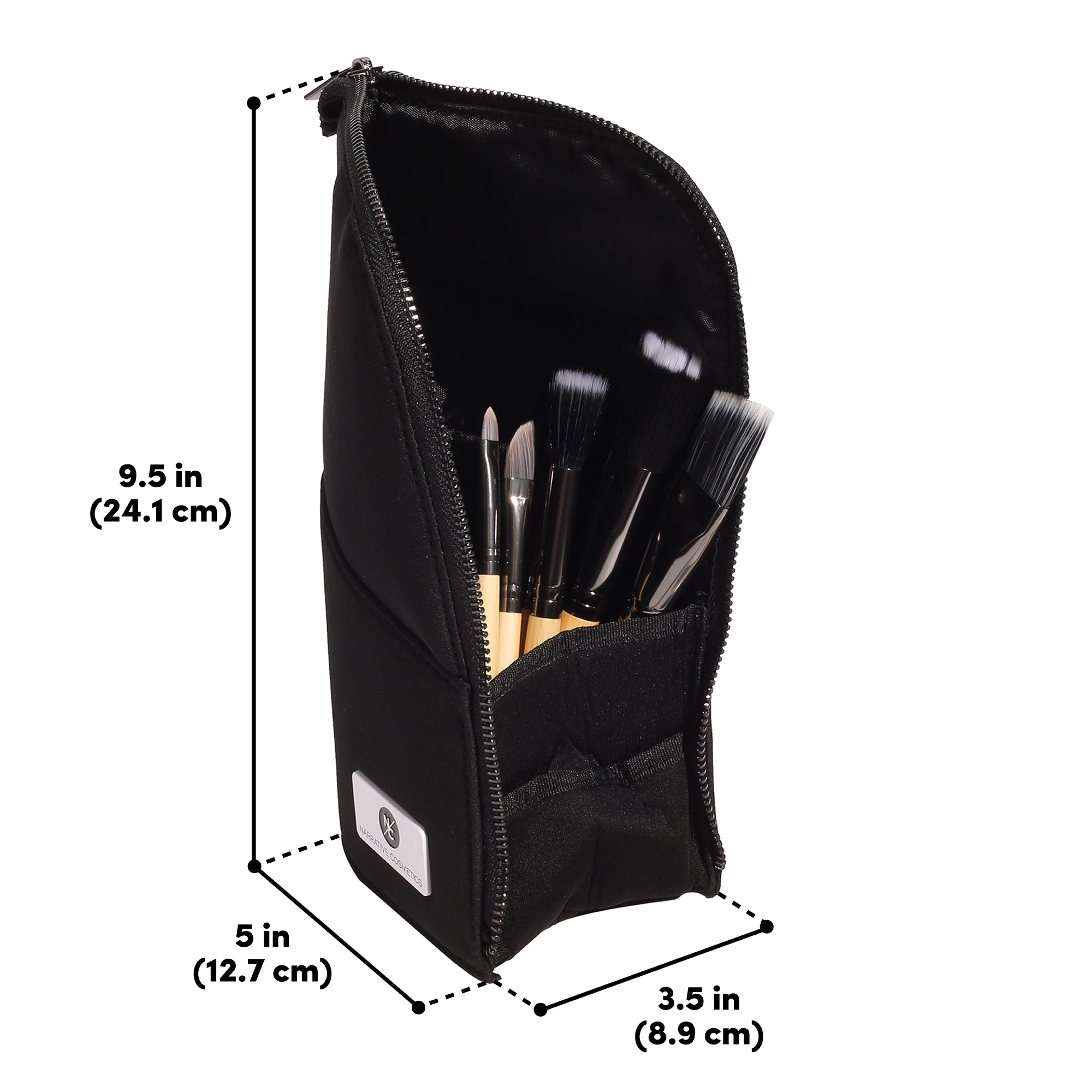 Professional Foldable Stand Up Makeup Brush Organizer Bag - Portable Travel Cosmetic Brush Holder for Makeup Artists & Enthusiasts - Perfect for Home, Salon & On-the-Go Touch Ups