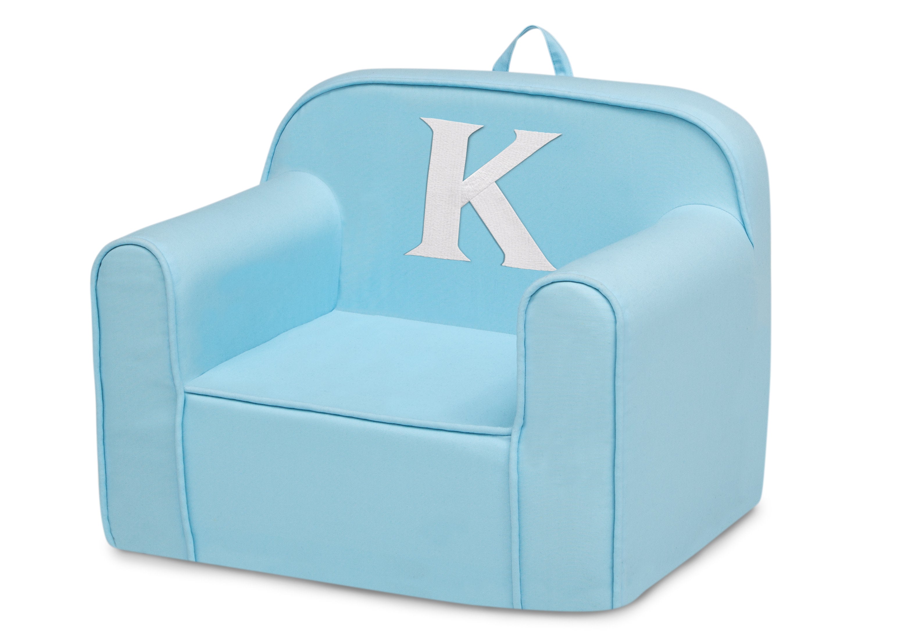 Personalized Monogram Light Blue Cozee Chair - Custom Plush Recliner for Living Room, Nursery & Office - Cozy Reading & Relaxation Seat