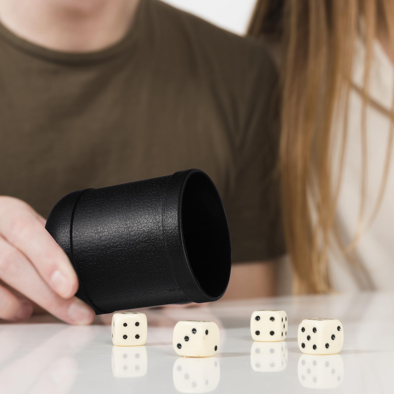 10PCS Professional Rolling Dice Cup Set - Black Cylindrical Dice Box for Casino, Bar, Poker, Board Games & Party Decor - Perfect for Game Nights, Family Gatherings & Casino-Themed Events