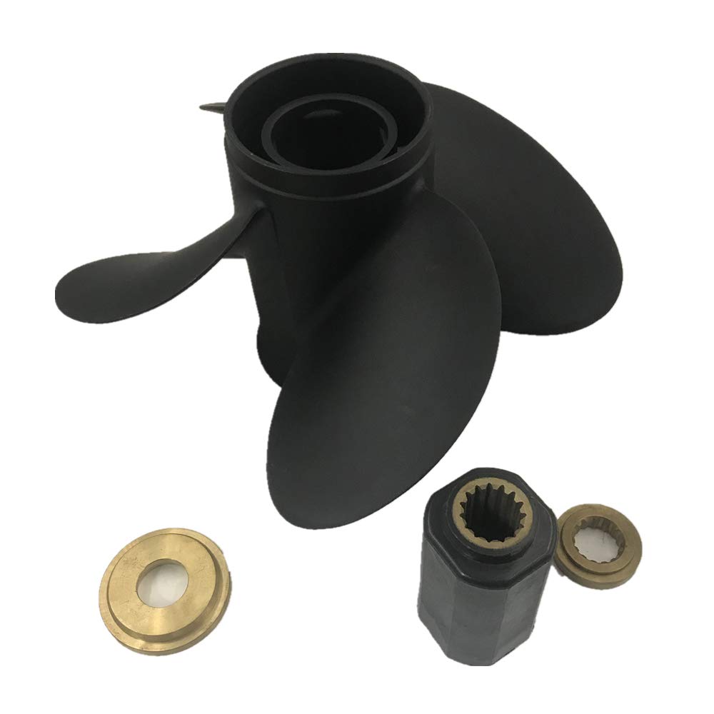 CAPTAIN Propeller Fit Mercury Outboard Engine 15 Tooth Spline 48-77348A45 - Compatible with 40HP 50HP 70HP 75HP 80HP 90HP 100HP 115HP 125HP 140HP 150HP Motors - Perfect for Boating, Fishing & Marine Adventures