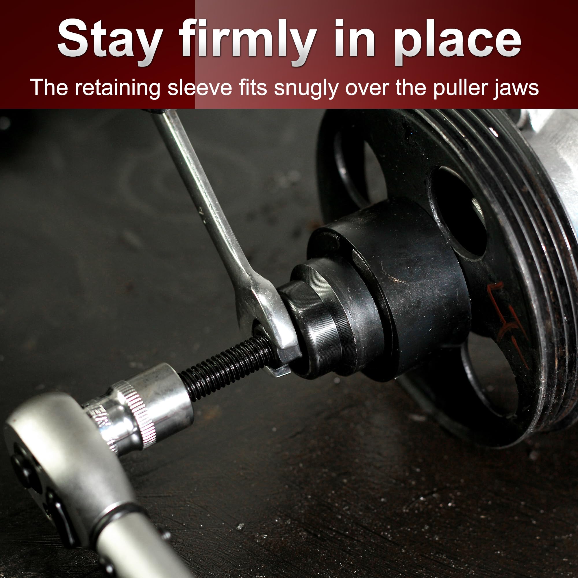 Power Steering Pulley Puller and Installer Tool - Compatible with Ford, GM, VW, Chrysler Vehicles - Professional Automotive Repair Tool for Power Steering Pump Pulley Removal and Installation - Perfect for DIY Mechanics and Professional Auto Shops