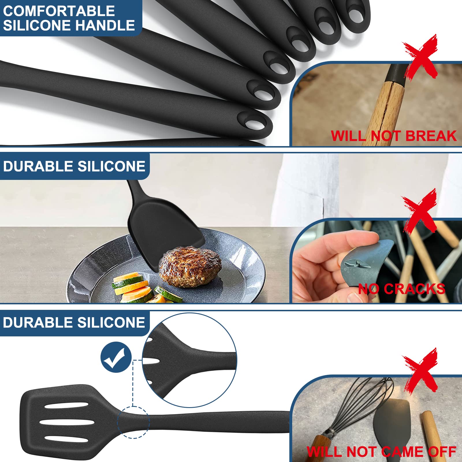 25-Piece Silicone Kitchen Utensil Set - Spatula, Spoon & Turner for Nonstick Cookware | Heat Resistant & Dishwasher Safe