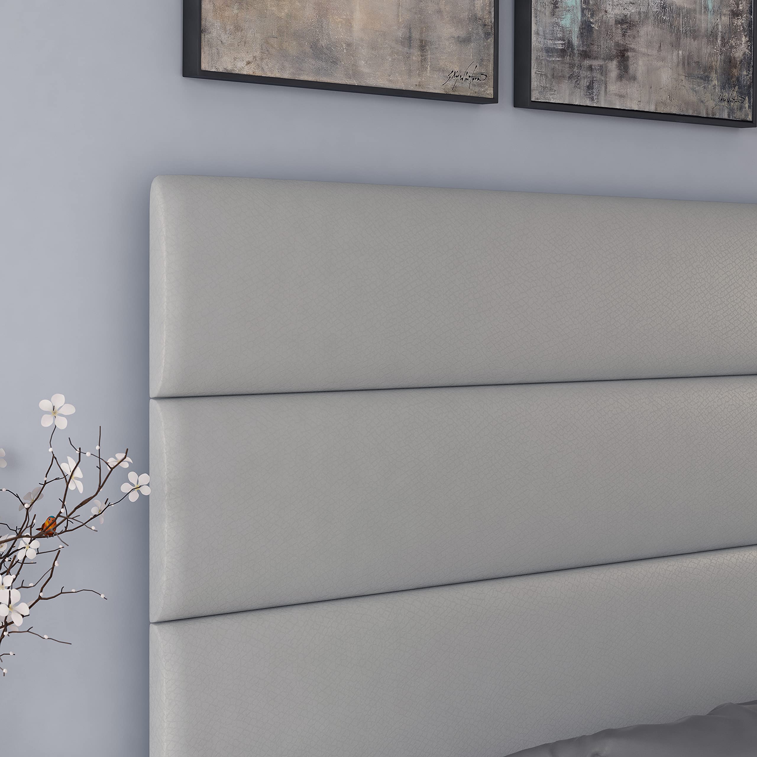 Boyd Sleep Piedmont Gray Vegan Leather Queen Size Platform Bed Frame with Adjustable Headboard - No Box Spring Needed, Easy Assembly, Quiet & Sturdy Mattress Support for Modern Bedroom | Perfect for Master Bedrooms, Guest Rooms & Small Apartments