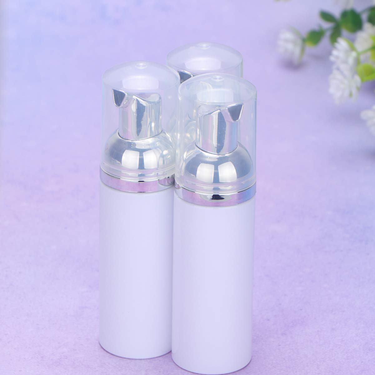 Beaupretty 6-Pack Empty Foam Dispenser Bottles - Refillable Plastic Lotion Pump Containers with Silver Pump Heads for Shampoo, Soap & Cosmetics | Travel & Home Use