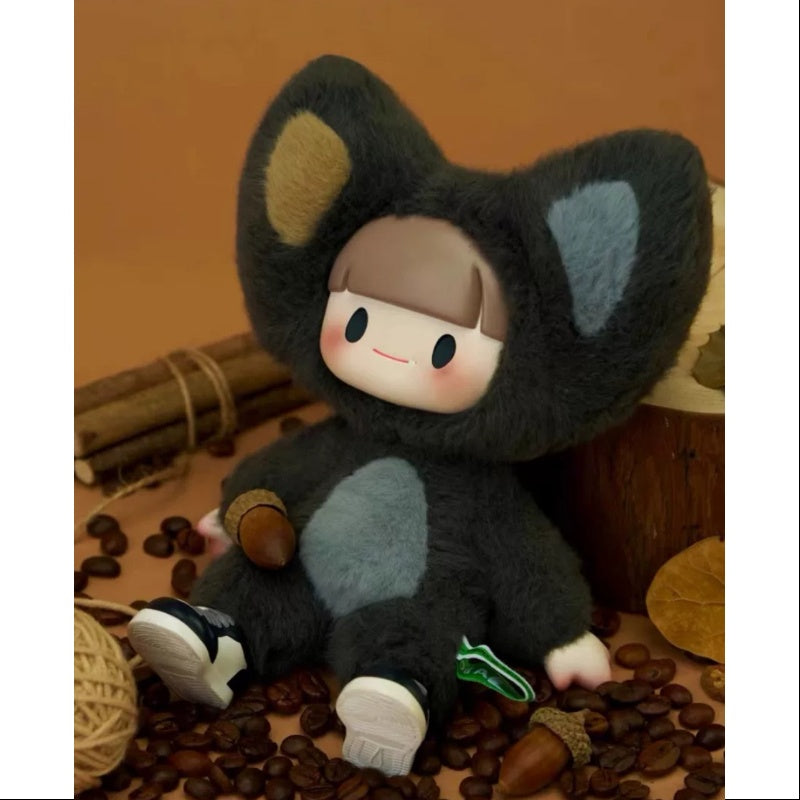Adou Yummy Plush Series Secret Hazelnut Coffee Bean Stuffed Animal (1/144 Scale) - Perfect for Collectors, Gift Giving & Coffee Lover Decor