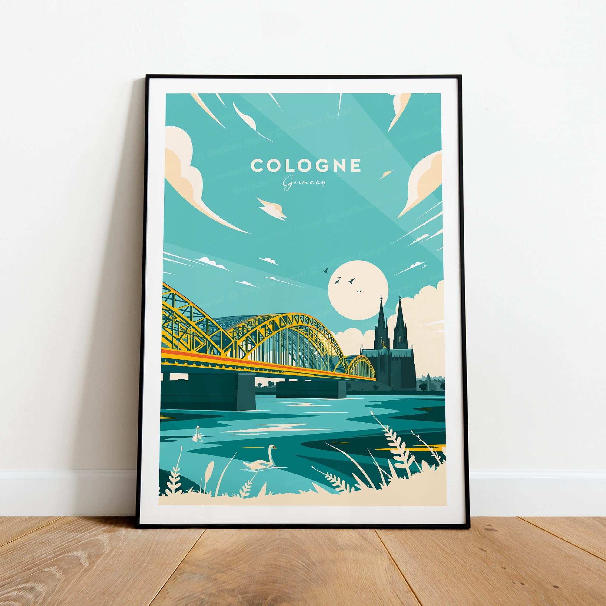 Vintage Cologne Germany Travel Poster - Traditional Cologne Wall Art Print for Home & Office Decor - Perfect for Living Room, Bedroom or Gift Idea