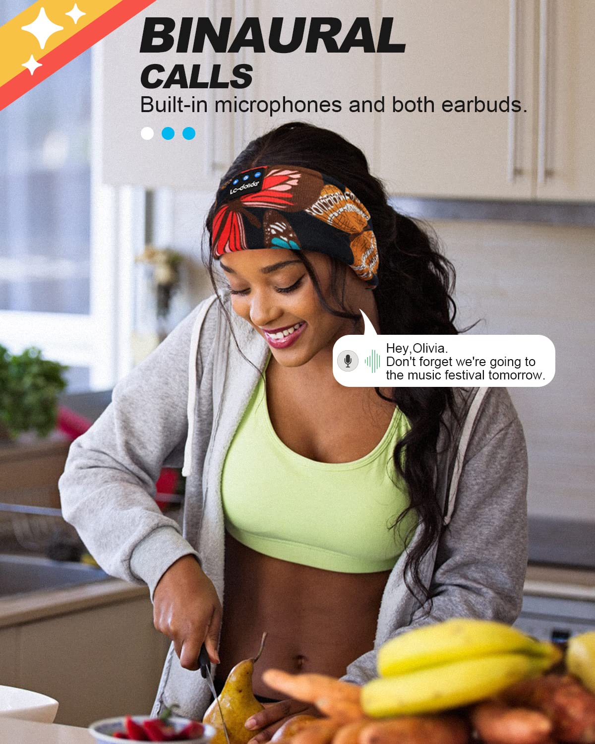 **LC-dolida Bluetooth 5.4 Sleep Headphones Headband – Wireless Sports Headband with Built-in Speaker & Mic, USB-C Charging – Perfect for Sleeping, Workout, Jogging, Yoga, Travel, Meditation & Insomnia Relief (Butterfly Design)**    *(Use Cases: Ideal for side sleepers, gym workouts, late-night relaxation, noise-free travel, and mindfulness meditation.)*