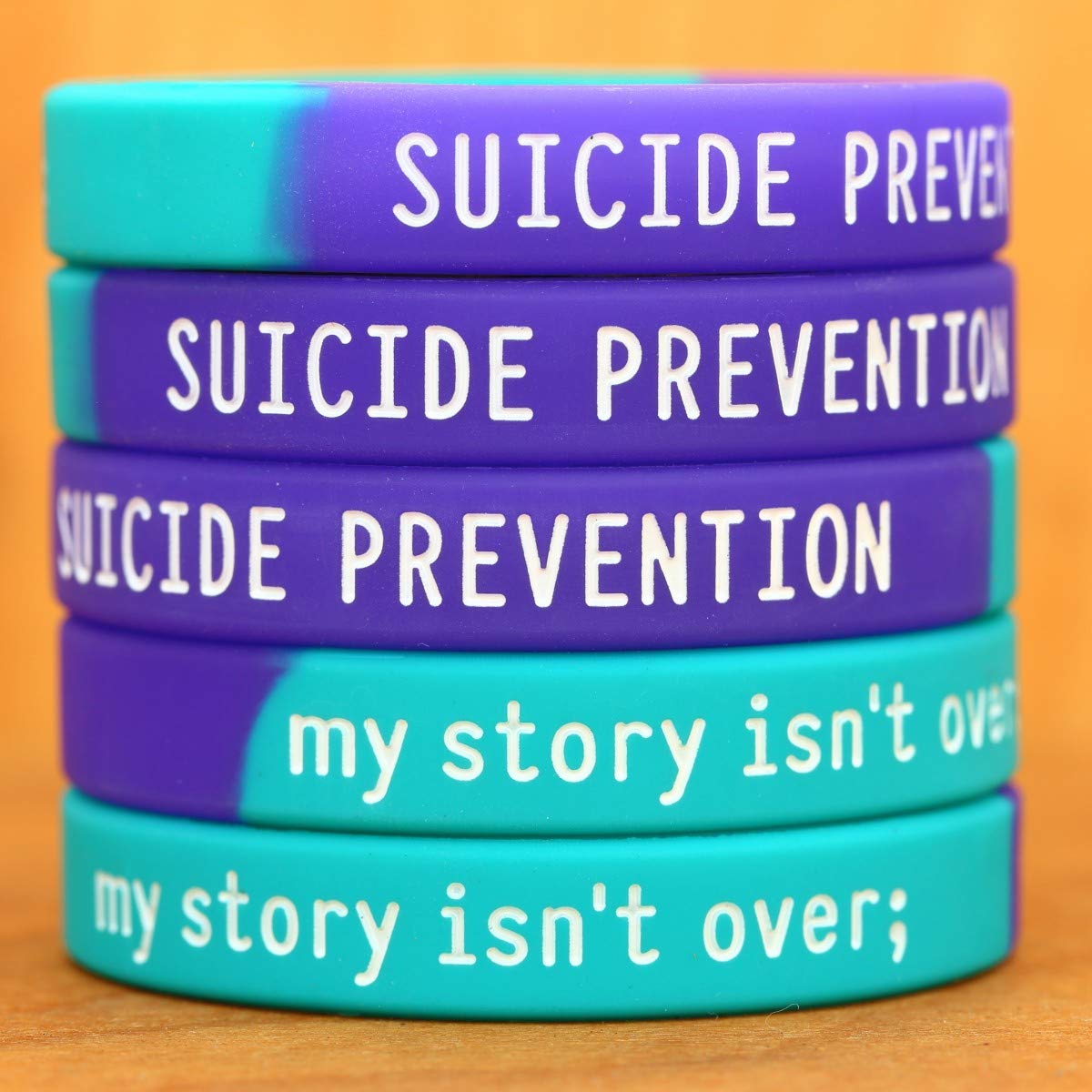 200 Suicide Prevention Awareness Wristbands - Motivational Rubber Bracelets for Mental Health Support - Fundraiser, School Events & Community Outreach Programs