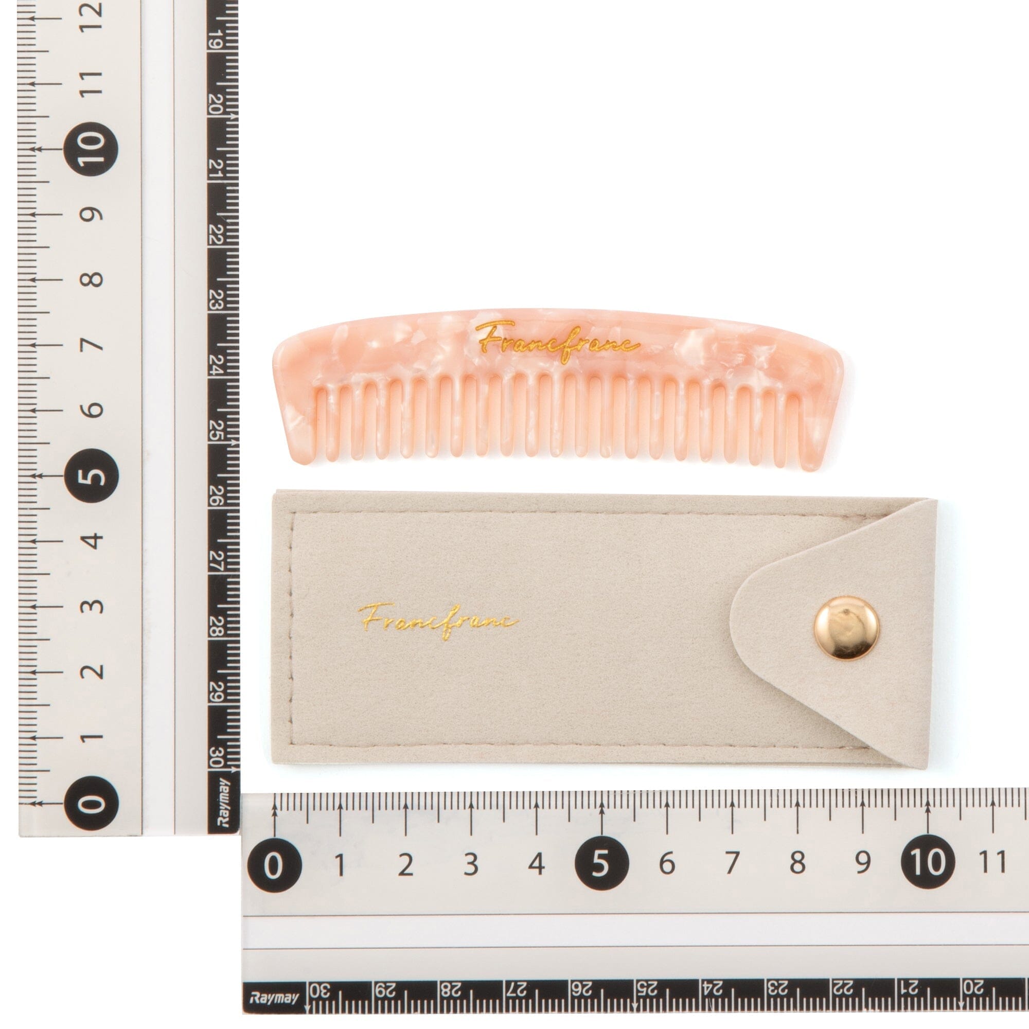 Compact Comb with Pouch - Pink Travel Hairbrush for Women & Men, Portable Pocket Comb for On-the-Go Styling, Purse, Gym Bag, or Travel Essentials