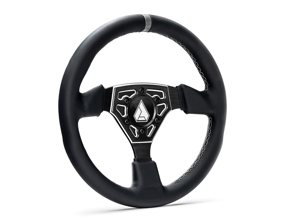 Assault Industries Navigator Steering Wheel - White Plate with Embroidery | Off-Road & Racing Car Upgrade | Perfect for Jeep, Truck & UTV Accessories