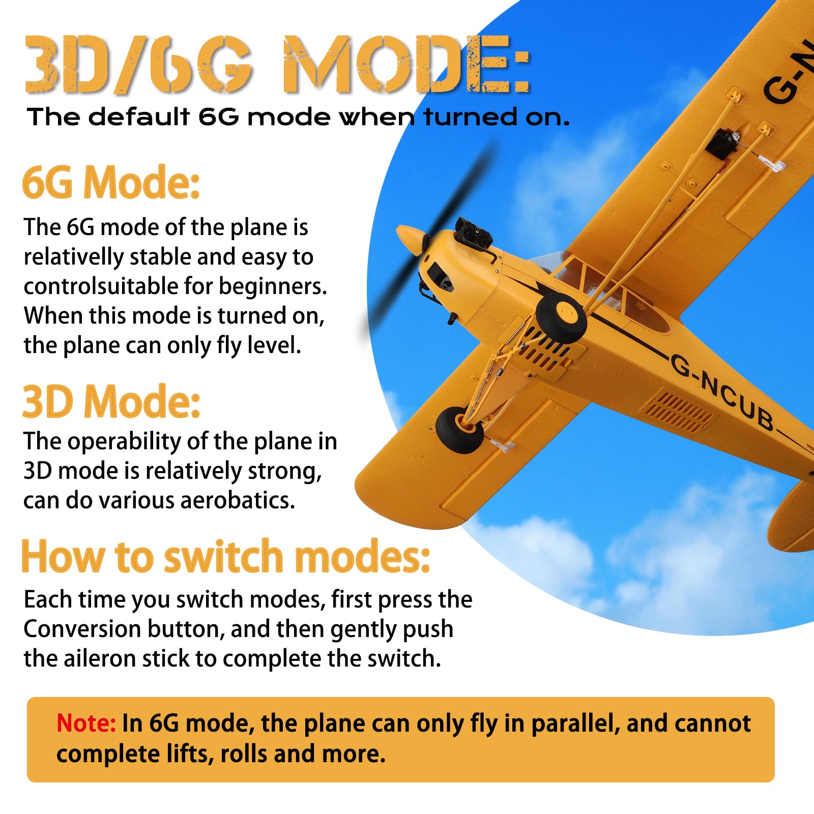 WLtoys A160 J3 5 Channel RC Airplane with 3D/6G Mode - Brushless Remote Control Plane with 2 Batteries & 2.4G Transmitter - Best RC Aircraft Gift for Adults - Perfect for Outdoor Flying, Aerial Photography and Hobbyist Fun