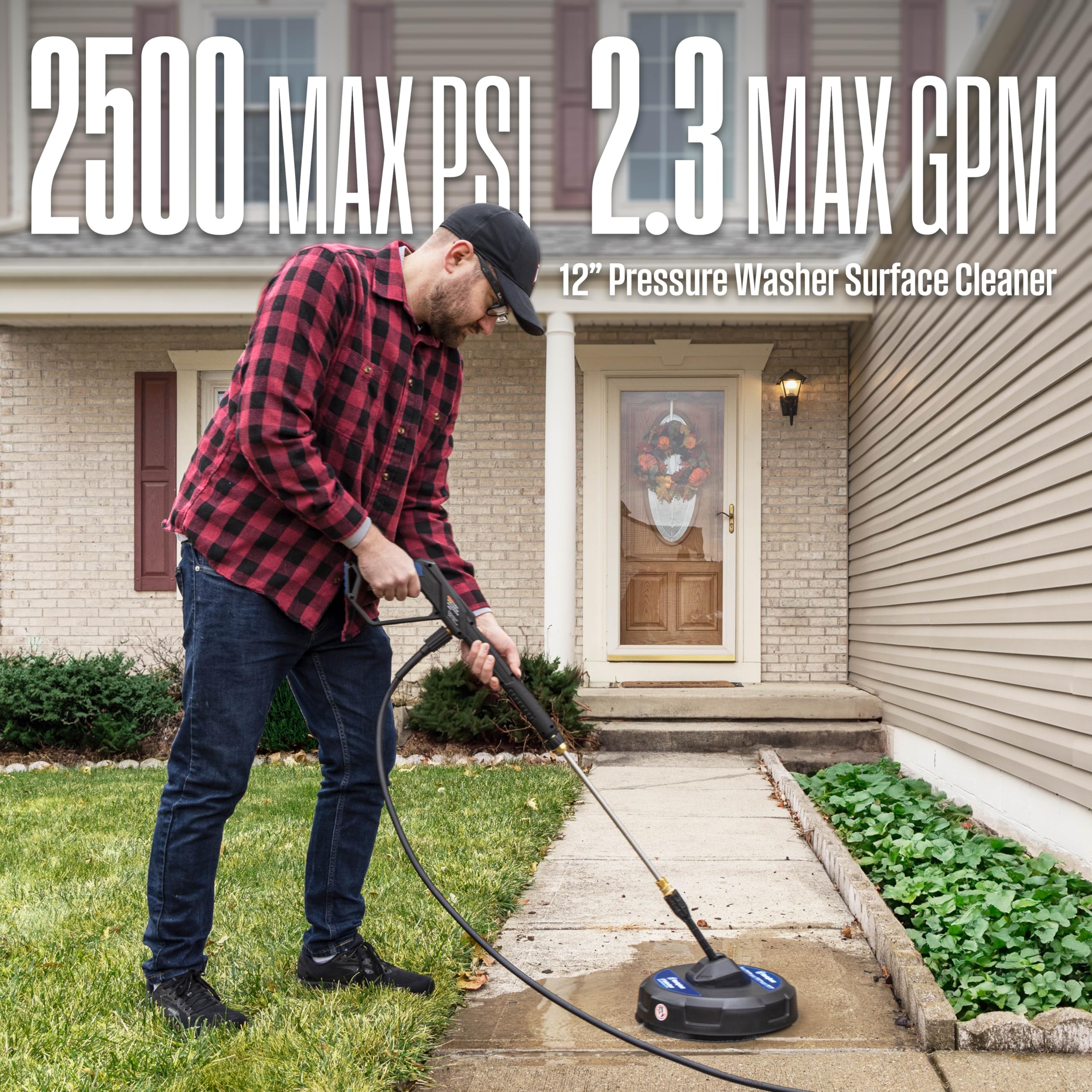 Westinghouse ePX3100 Electric Pressure Washer 2300 PSI 1.76 GPM - Heavy Duty Power Cleaner with Anti-Tipping Tech, Built-in Soap Tank, Pro Steel Wand & 5 Nozzles - Ideal for Driveway, Deck, Patio, Fence, and Home Exterior Cleaning