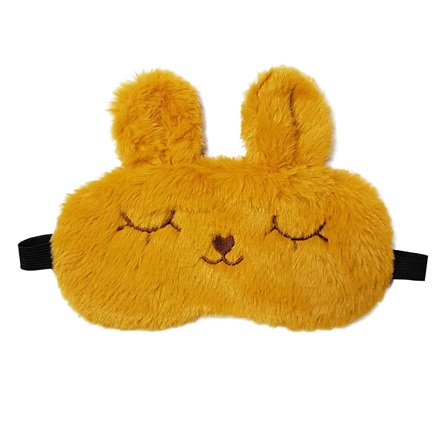 Jenna™ Cute Bunny Yellow Fur Sleep Mask for Women & Men - Soft Eye Cover for Insomnia Relief, Meditation, Puffy Eyes & Dark Circles - Perfect for Travel, Nap & Relaxation at Home