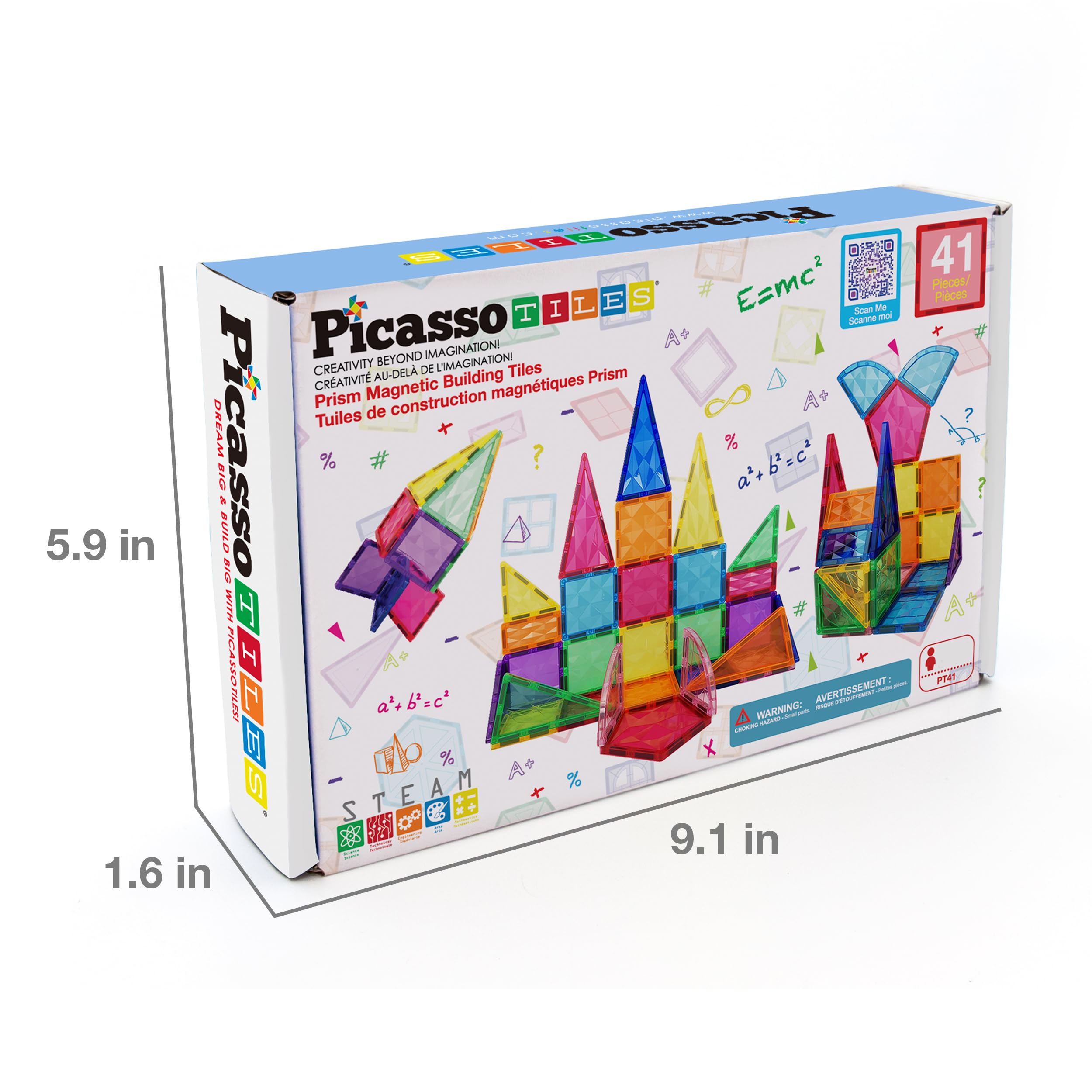 PicassoTiles 100-Piece Magnetic Building Blocks Set - STEM Educational Construction Toy for Kids Ages 3+, Creative Learning Playset for Boys & Girls - Perfect for Classroom, Home Playroom & Birthday Gifts