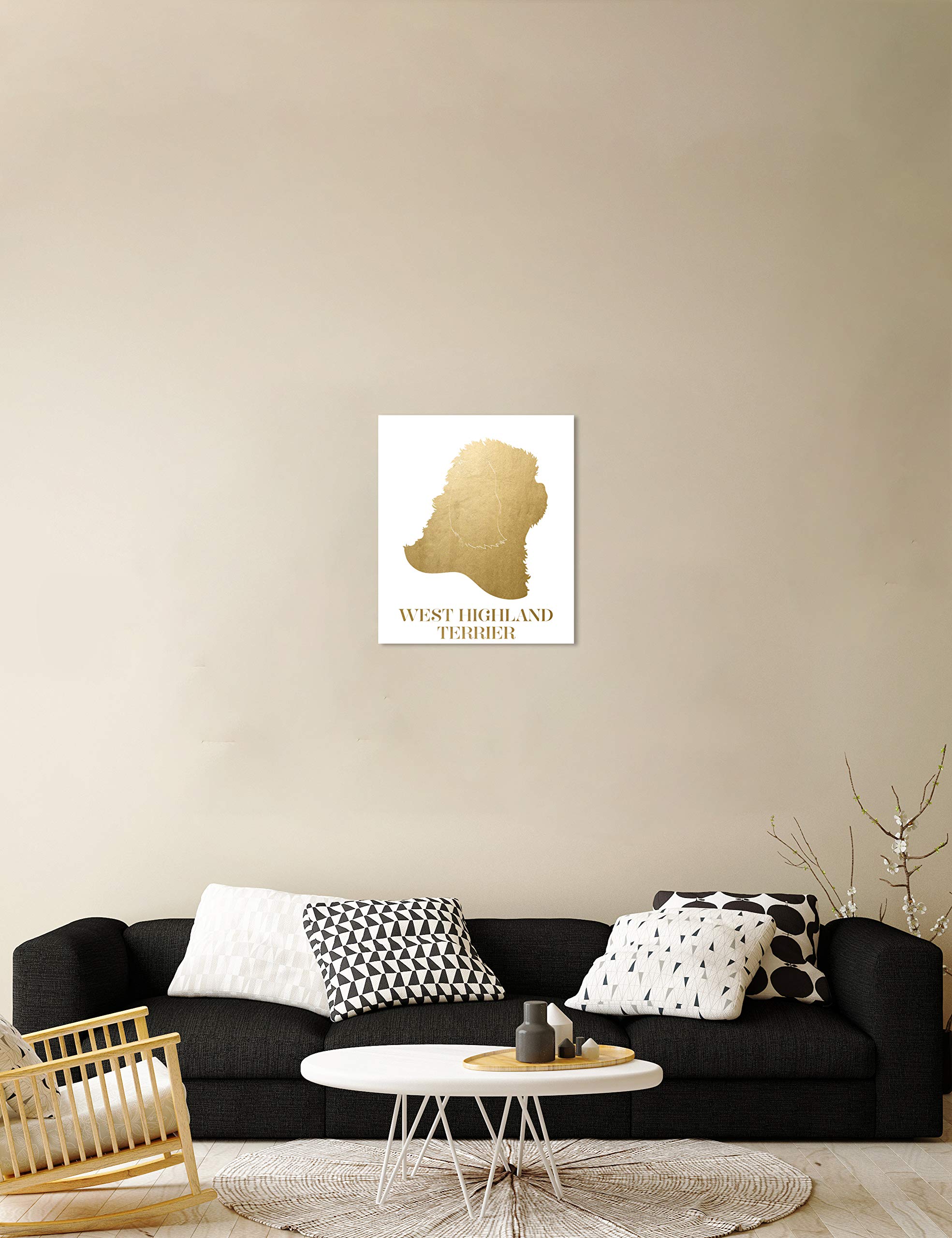 Oliver Gal Artist Co. West Highland Terrier Canvas Wall Art Print - 20x24 Inch Gold & White Animal Home Decor - Perfect for Living Room, Bedroom, or Office
