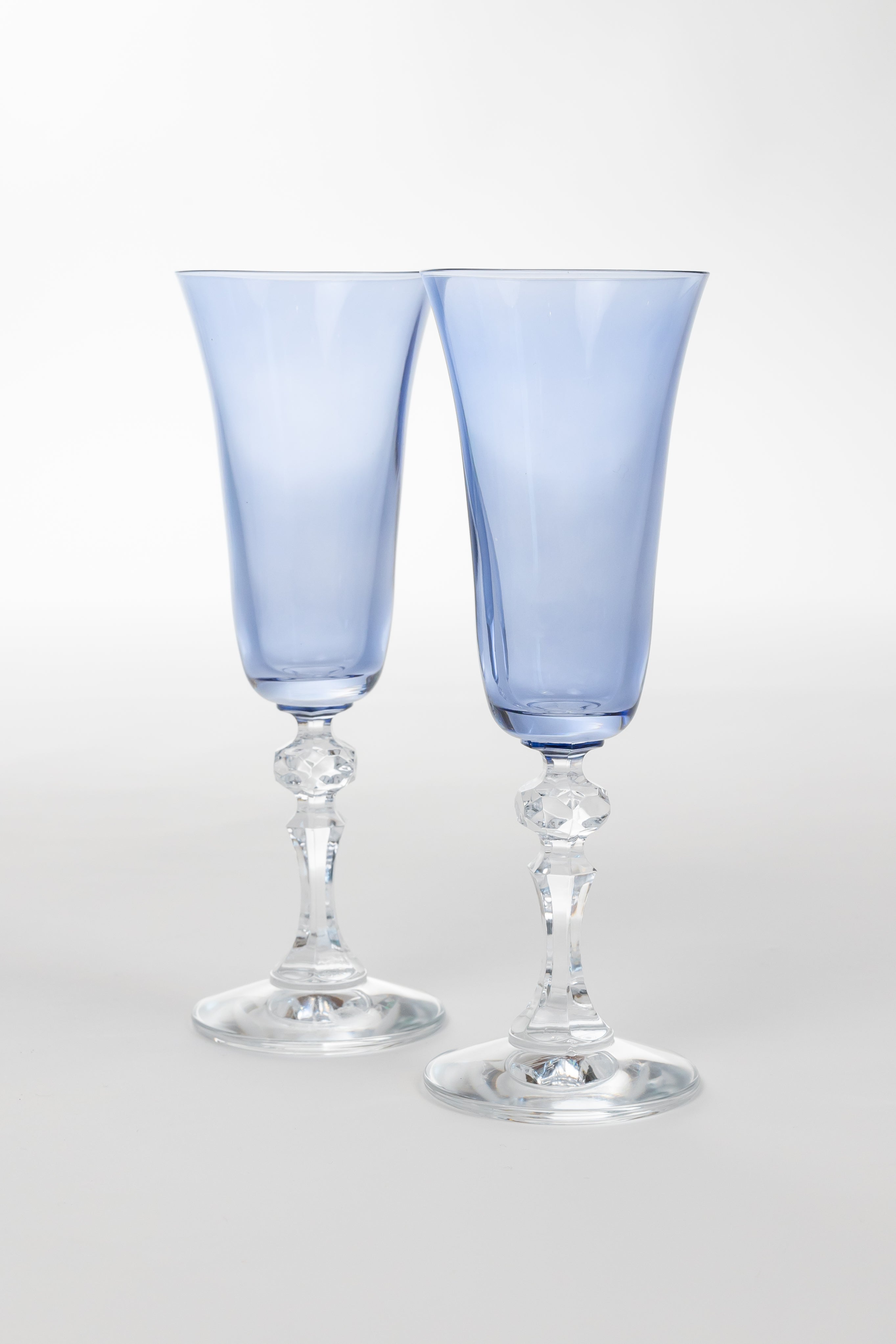Estelle Colored Regal Flute with Clear Stem - Set of 2 (Cobalt Blue) | Elegant Glassware for Champagne, Cocktails & Wine | Perfect for Weddings, Parties & Special Occasions